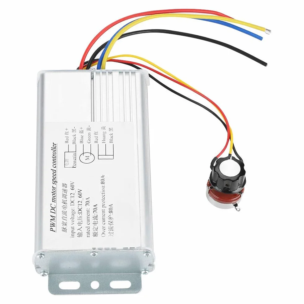 12V-60V 70A DC Pwm Silnik Pwm Regulator Prędkości Silnika Prądu Stałego, Kontrolery Regulatory Prędkości Silnika Przełącznik Sterownika Prędkości Dużej Mocy
