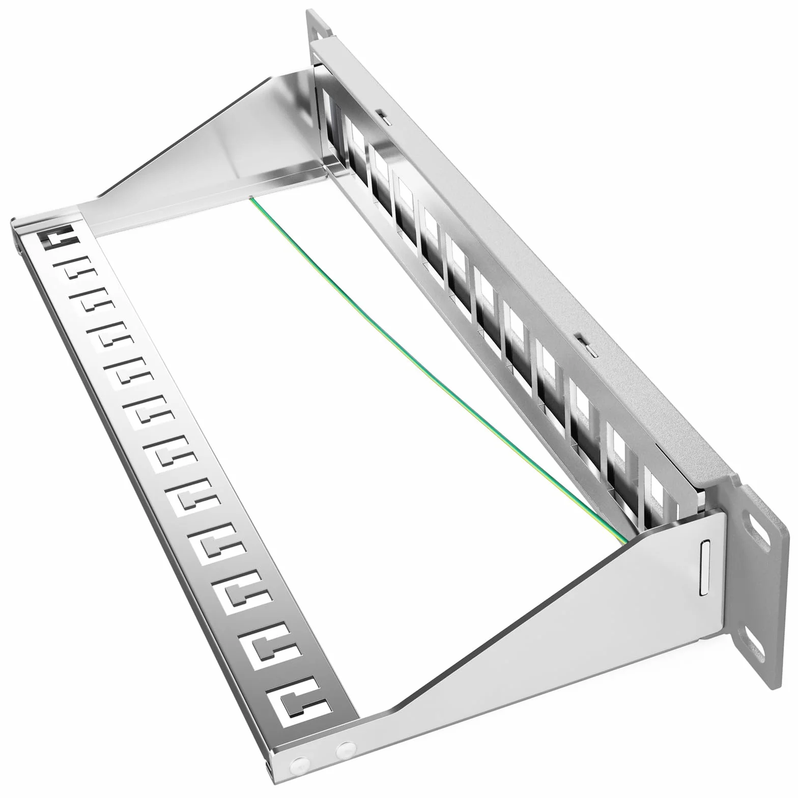 Panel krosowy 12 portów 1HE CAT 8 Keystone RJ45 Ethernet LAN 40 Gbit 10" jasnoszary