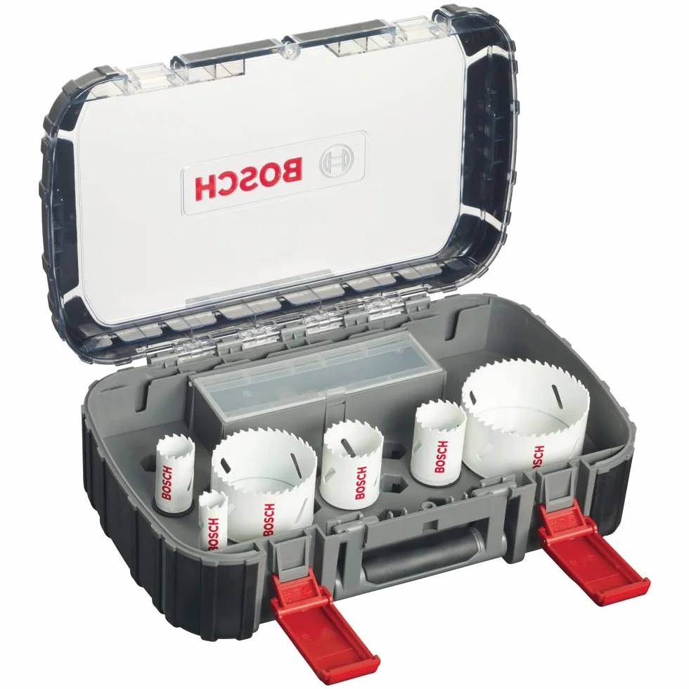 Bosch Professional 9-częściowy Zestaw Otwornic Progressor for Wood & Metal Set (dla Elektryków, Ø 19-83 mm, Akcesoriów Wiertarek)