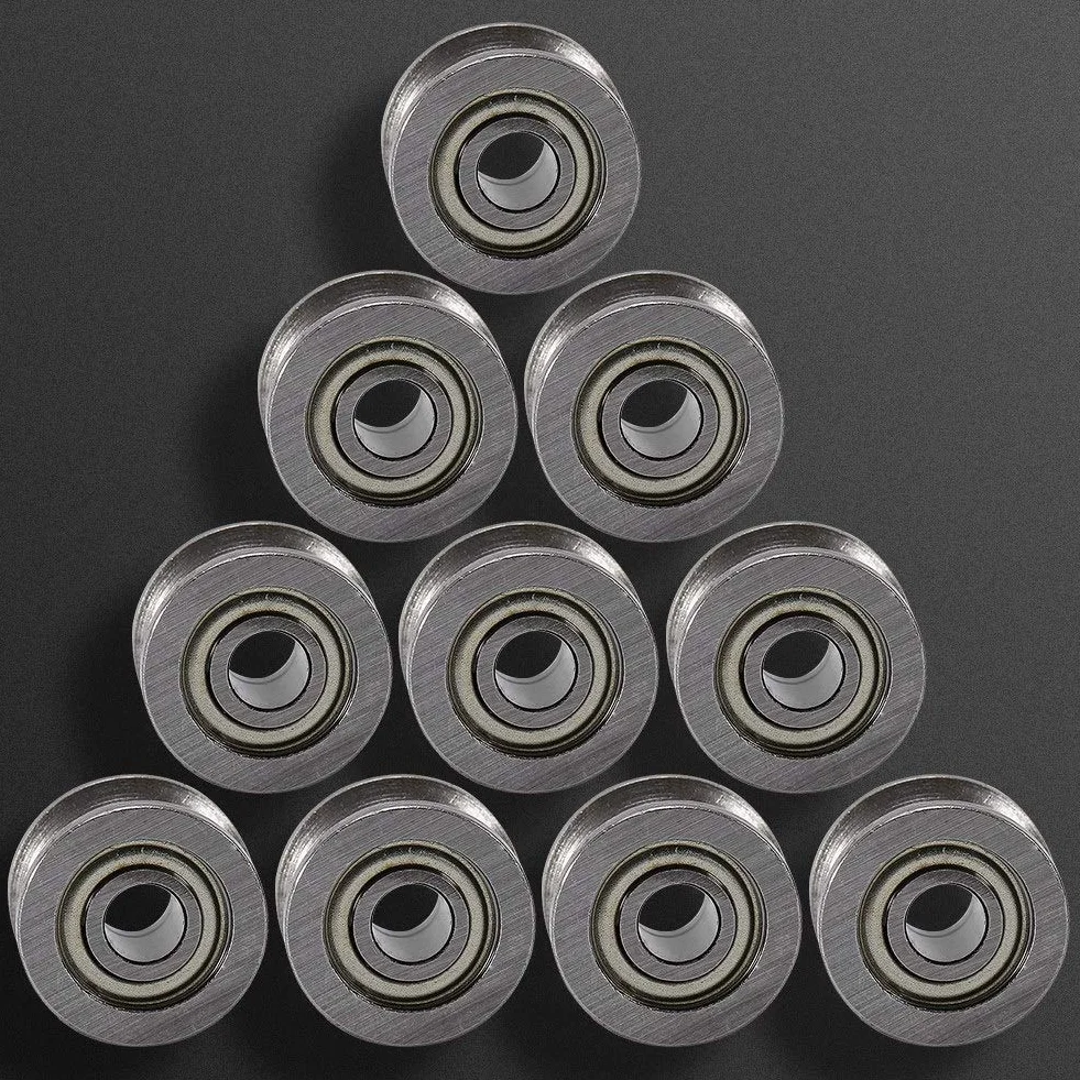 10 sztuk łożysk kulkowych w kształcie litery V, miniaturowe łożyska kulkowe, stalowe, rowek U, podwójna tarcza 4 x 13 x 7 mm, do prowadnicy, szyny, Liner Motion System U624ZZ