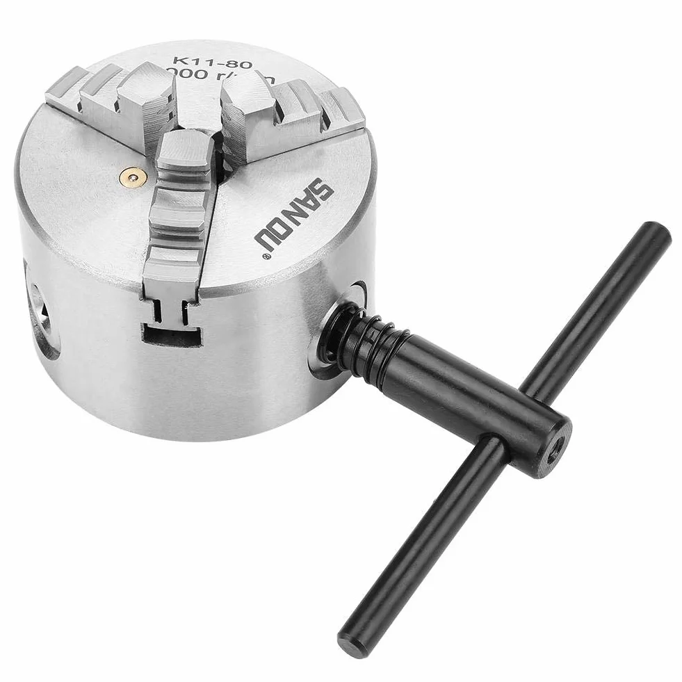 Akozon SANOU K11-80 3-calowy 3-szczękowy uchwyt tokarski samocentrujący 80 mm precyzja 0,07 mm