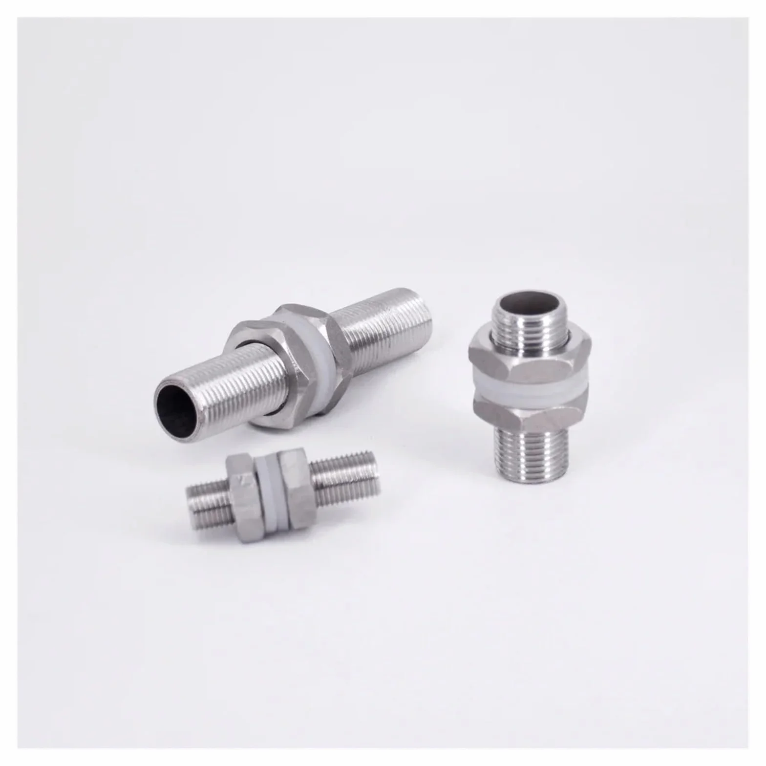 1/2" Stainless Steel Full Thread Bulkhead Lock Pipe Fitting Water Tank 75mm