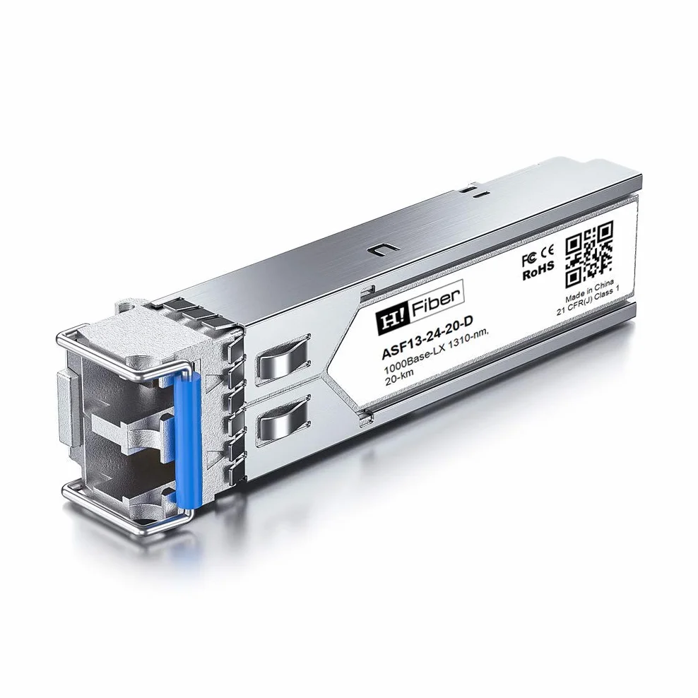 4-pak, 1000BASE-LX SFP Transceiver, SFP do LC, moduł jednomodowy 1,25G kompatybilny z Cisco GLC-LH-SM/GLC-LH-SMD, MA-SFP-1GB-LX20, Ubiquiti UniFi UF-SM-1G, Mikrotik S-31DLC20D, Netgear AGM732F...