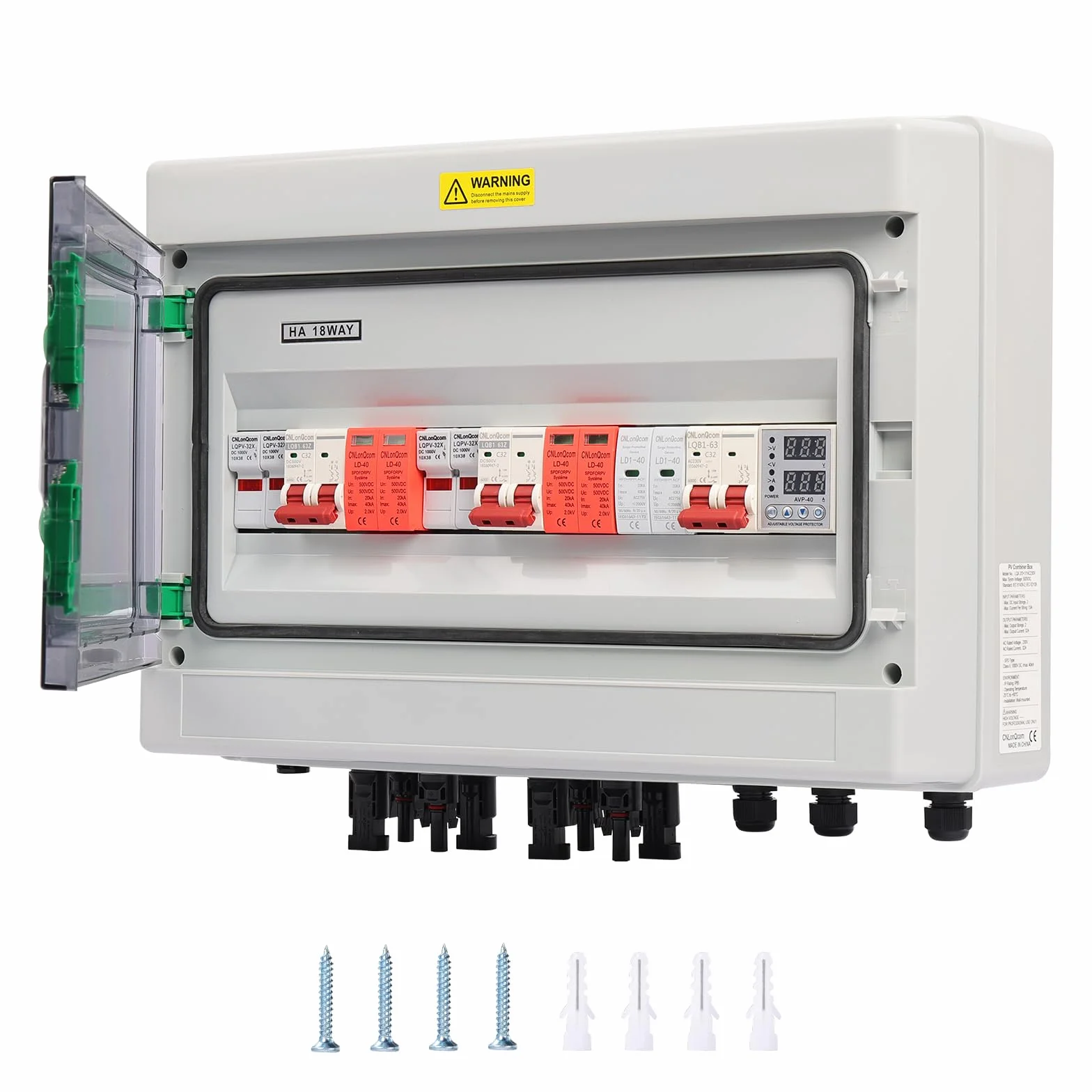 Ochrona przeciwprzepięciowa pv – DC500V2-2 + AC230V1-1 skrzynka przyłączeniowa solarna, ochrona odgromowa DC odłącznik PV, instalacja 2 struny 2 DC + 1 AC, DC Combiner Box wyłącznik nadprądowy