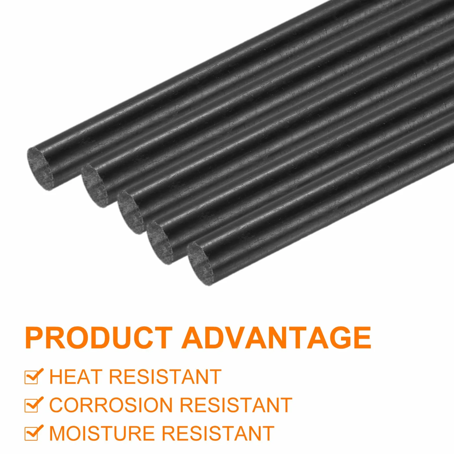 QUARKZMAN 10 sztuk czarnych prętów z tworzywa sztucznego 3 x 250 mm POM okrągły pręt z tworzywa sztucznego ABS, okrągły pełny drążek, model "zrób to sam", do budowy zabawek, modeli architektonicznych