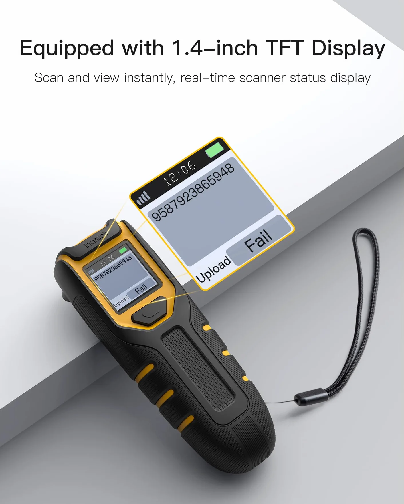Inateck Bezprzewodowy Skaner Kodów Kreskowych Bluetooth 1D 2D QR BCST-47