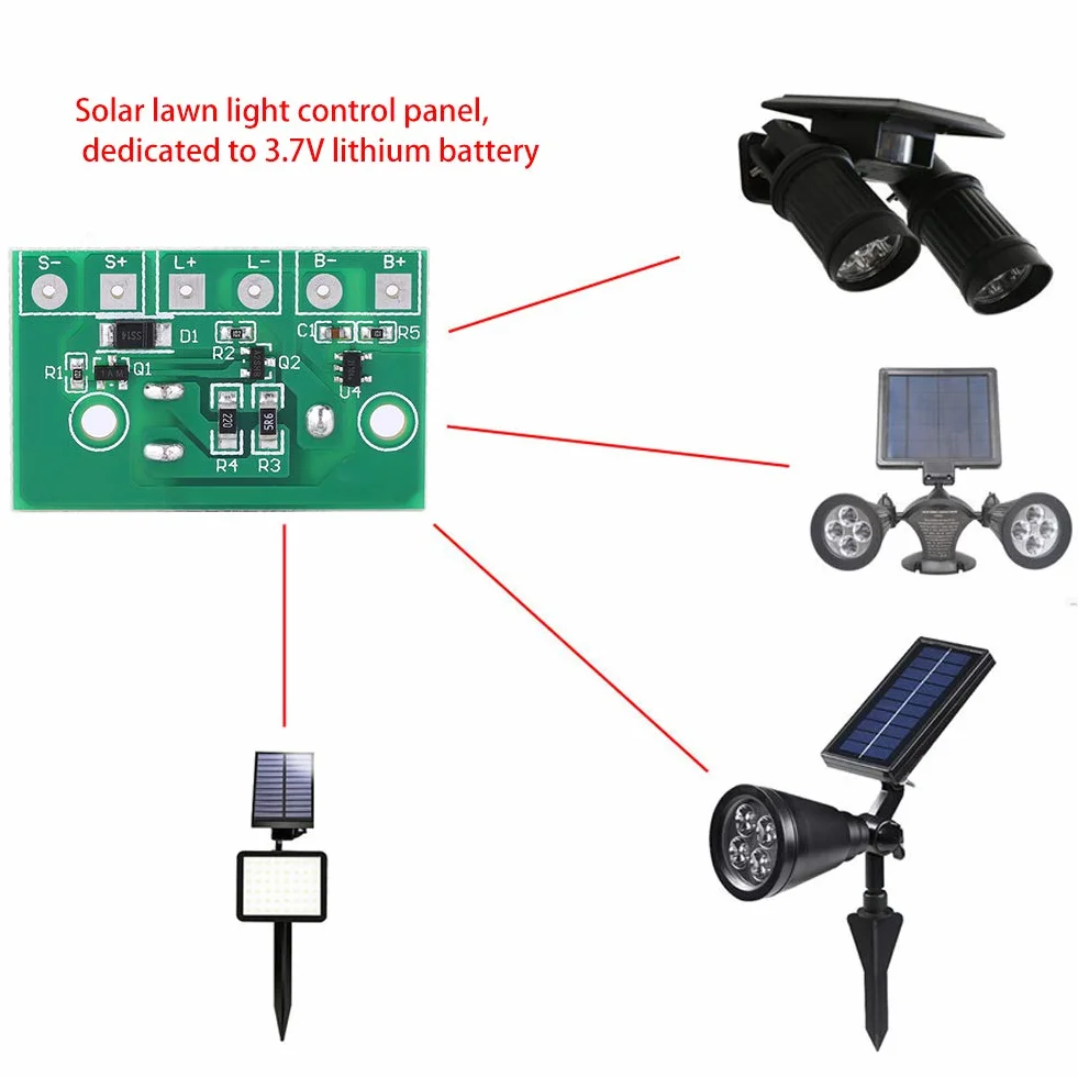 Moduł sterownika lampy solarnej automatyczny obieg solarna lampa trawnikowa sterująca płytą z przełącznikiem do baterii litowej 3,7 V