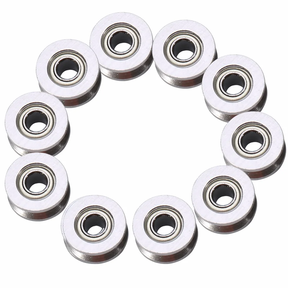 10 sztuk V624ZZ koło pasowe luźne podwójne 6mm miniaturowe stalowe łożysko kulkowe z rowkiem w kształcie litery V koło pasowe ze stali węglowej podwójna osłona 4x13x6mm do koła pasowego prowadzącego Rail Track Liner Motion System