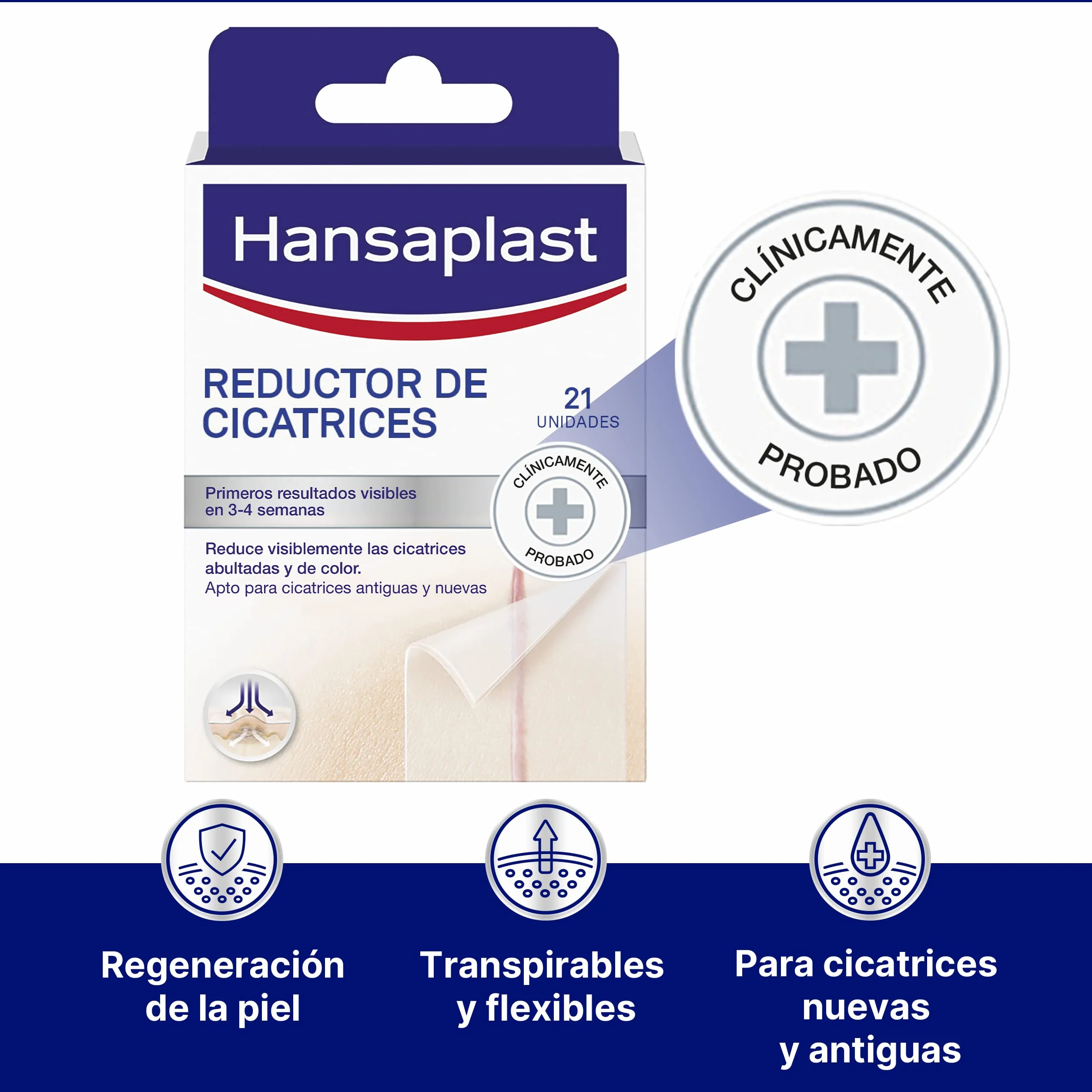 Hansaplast MED plastry redukujące blizny, 21 plastrów, opakowanie może się różnić