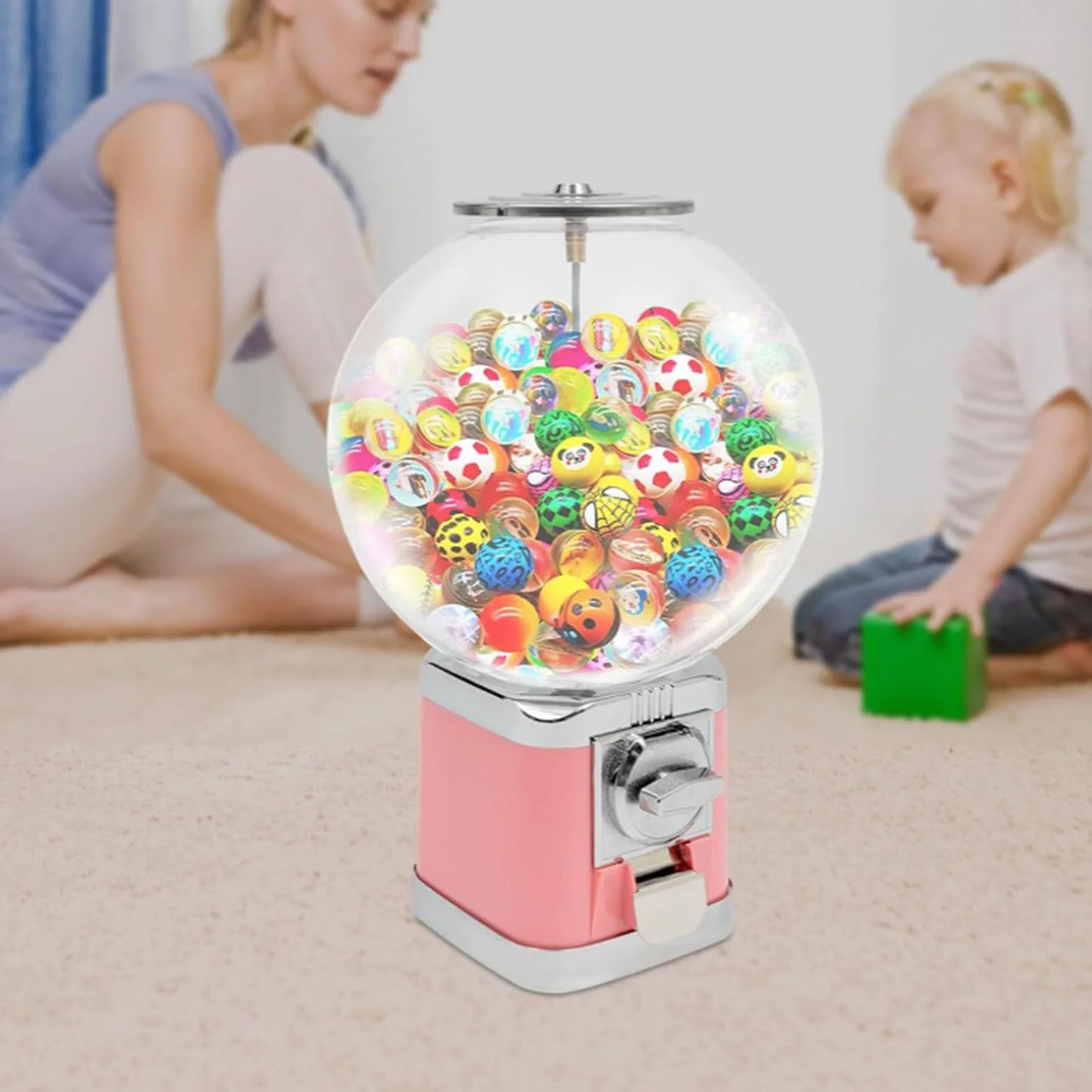 Automat Z Metalowym Stojakiem Na KapsułKi, Komercyjny Automat Na Monety Gumball, Automat Z Dozownikiem CukierkóW Dla Biznesu Lub Domu,Grey