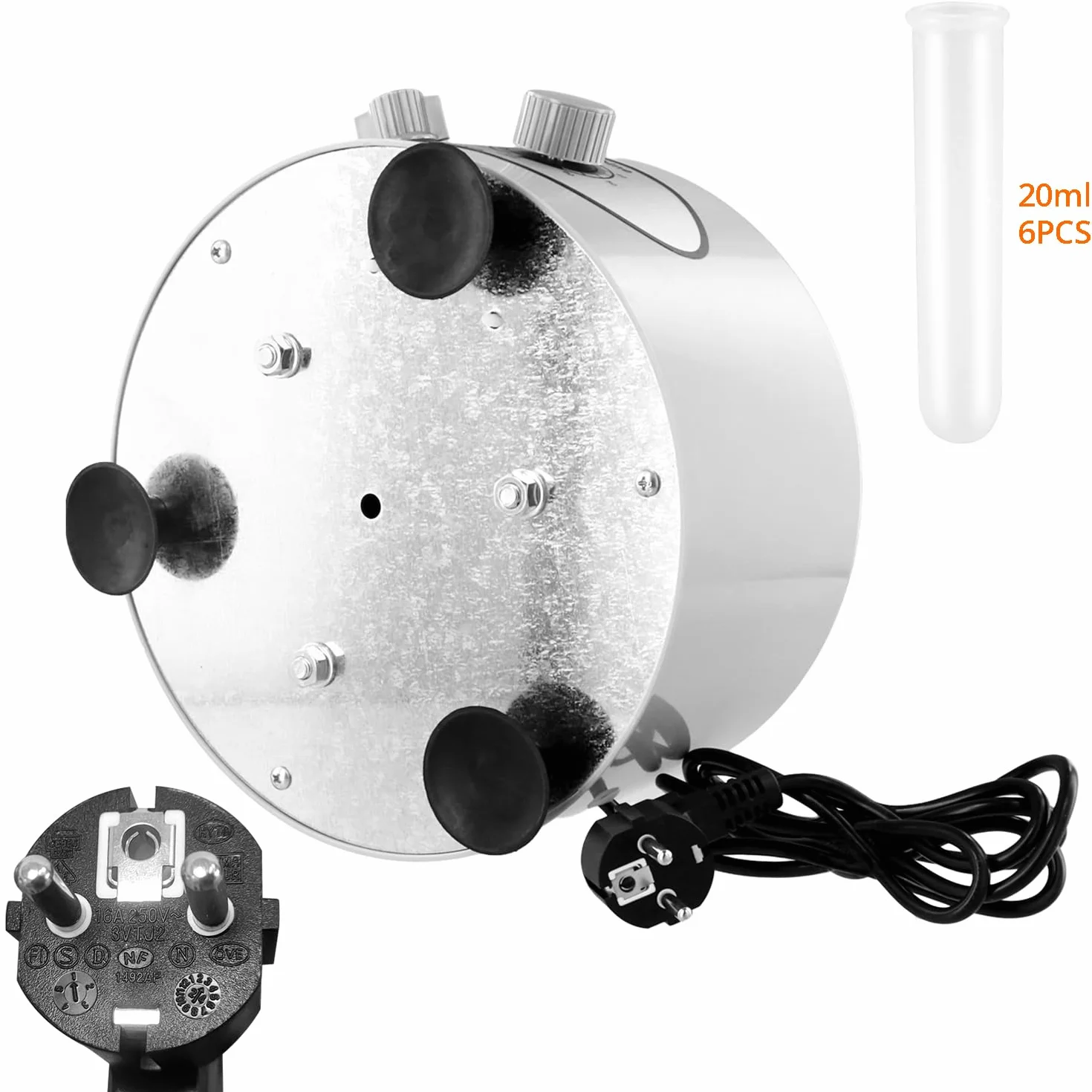 QWORK® Wirówka laboratoryjna stołowa z 20 ml x 6 rurkami, regulacja prędkości 4000 obr./min, timer 0-60 minut, do badań naukowych i laboratoryjnych