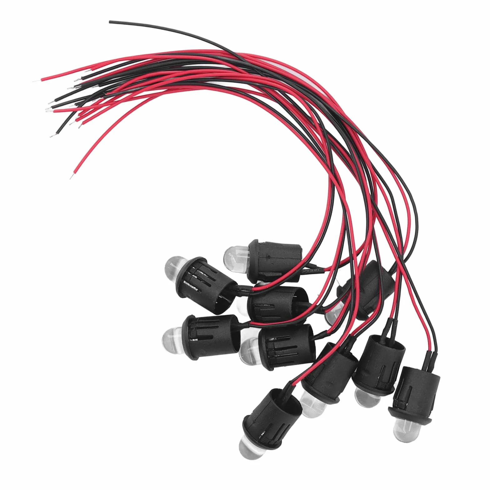 Tablica Pilot Lampka Kontrolna żarówka Okablowana Dioda Elektroluminescencyjna LED Plastikowy Klips Uchwyt Panel Wyświetlacza do Oświetlenia Samochodu światło Hamowania 10mm 12V (Czerwony)