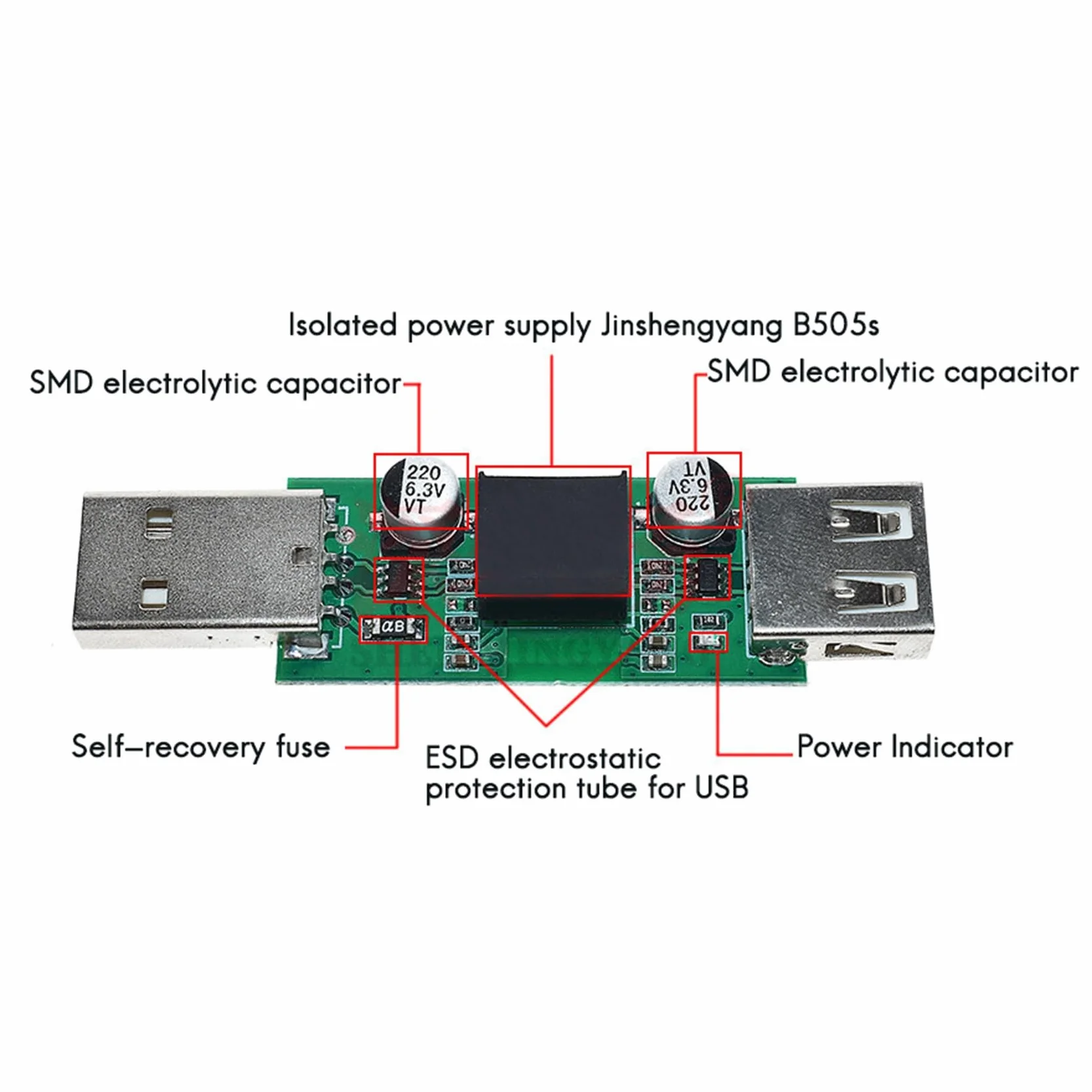 4 x izolator USB ADUM3160 USB na USB Digital Audio Signal Power Isolator Moduł obsługuje 12 Mbit/S 1,5 Mbit/S