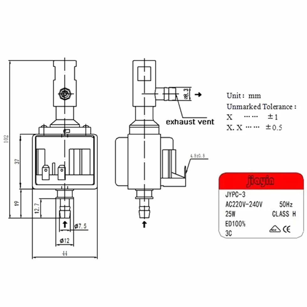 JYPC-3 3C AC 220-240V 25W Pompa Elektromagnetyczna do Parowania Wody dla Żelazek GC9620 GC9622 GC9630 GC9642 GC9660 itp