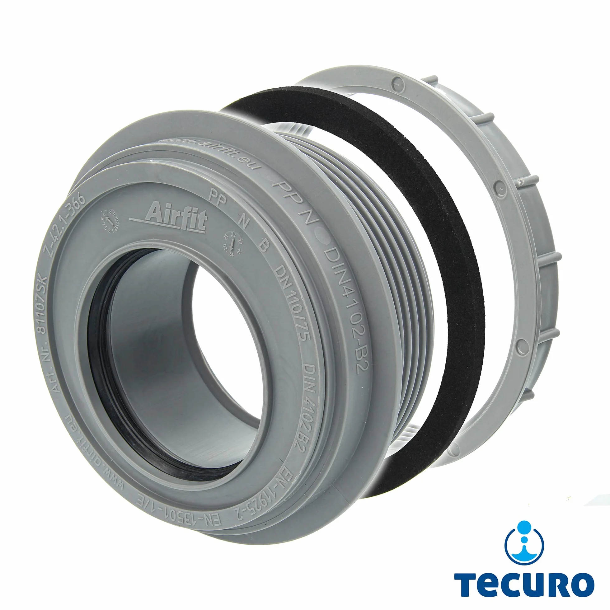 Airfit złączka śrubowa DN 75 przyłącze rurowe - KS-szary - 50075AM