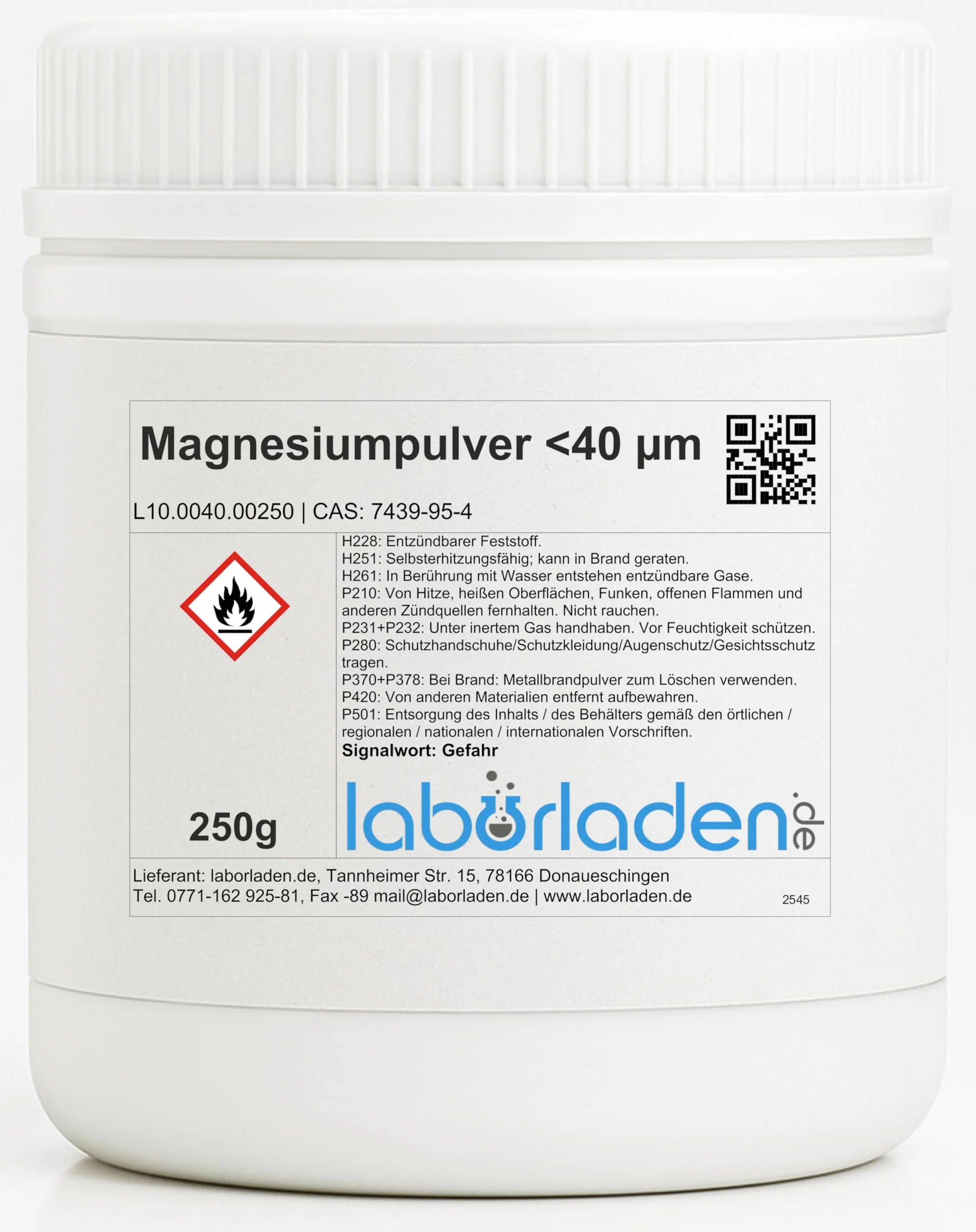 250 g proszku magnezowego <40 µm * Labor, survival, krzesiwo - najlepsza jakość z Niemiec!