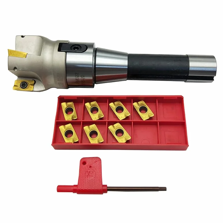 ASZLBYN R8 uchwyt narzędziowy R8-FMB22 7/16"-20 UNF adapter wrzeciona BAP400R 50-22-4T 90° flet głowica frezu płaski APMT1604PDER CNC płytki do cięcia