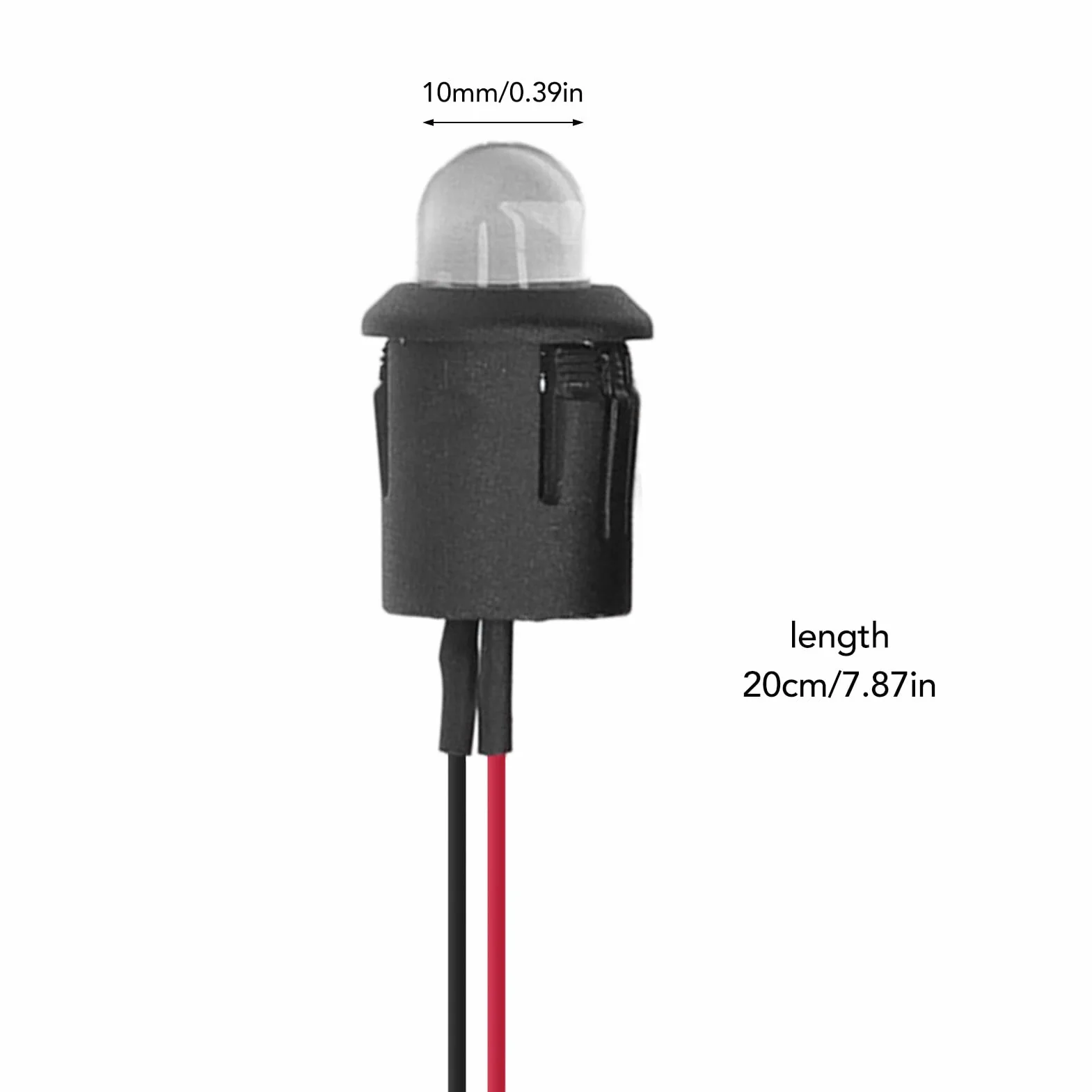 Tablica Pilot Lampka Kontrolna żarówka Okablowana Dioda Elektroluminescencyjna LED Plastikowy Klips Uchwyt Panel Wyświetlacza do Oświetlenia Samochodu światło Hamowania 10mm 12V (Czerwony)