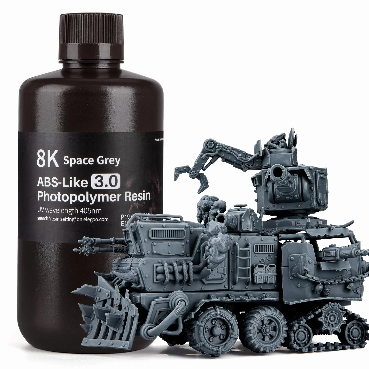ELEGOO ABS-Like 8K Żywica do Drukarki 3D 3.0, 405nm Fotopolimerowa, 1000g Szary Kosmos