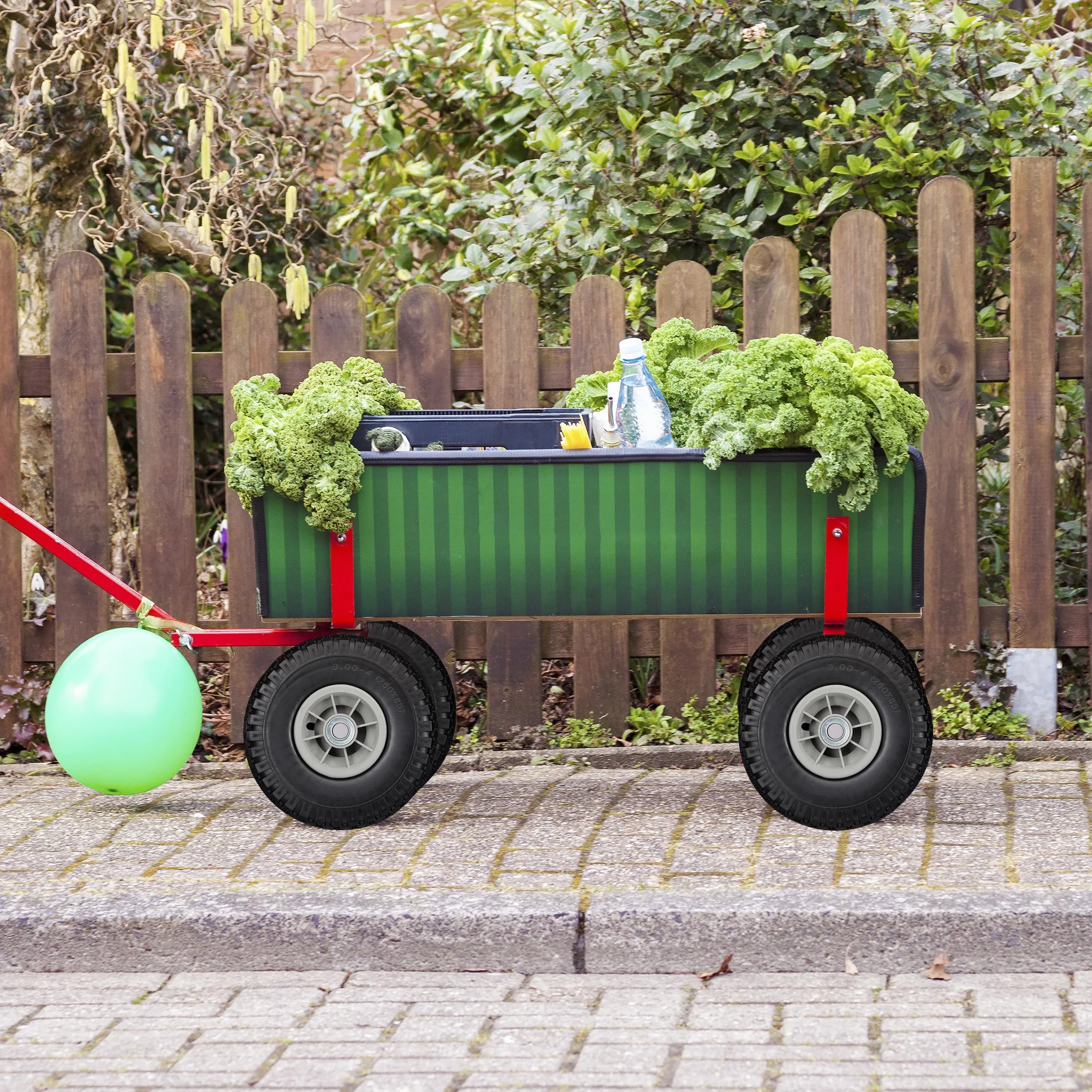 Relaxdays, Czarno-szare koło do wózka transportowego, 2 sztuki, odporne na przebicie opony z pełnej gumy, 3,00 – 4", oś 20 mm, do 80 kg, 260 x 85 mm, 10026068_957