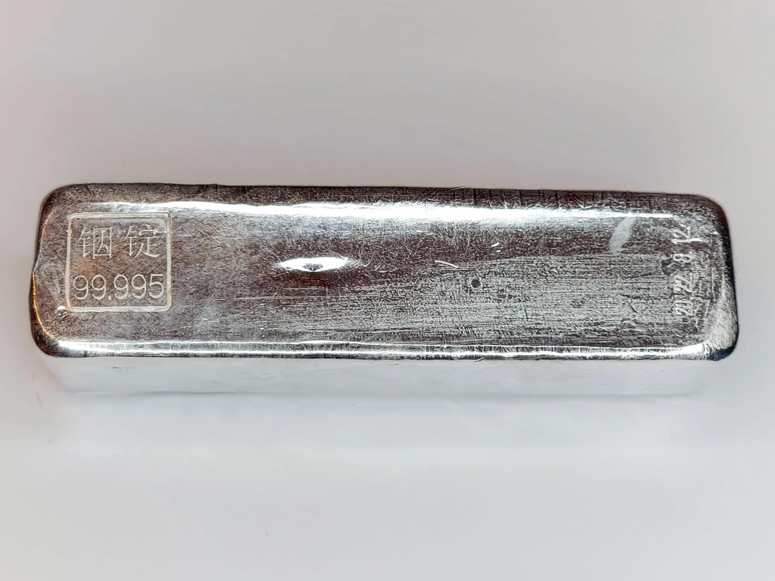 Indium 1 kg sztabka 4N5 In99,995 wysokiej czystości Indium min. 99,995% czystości