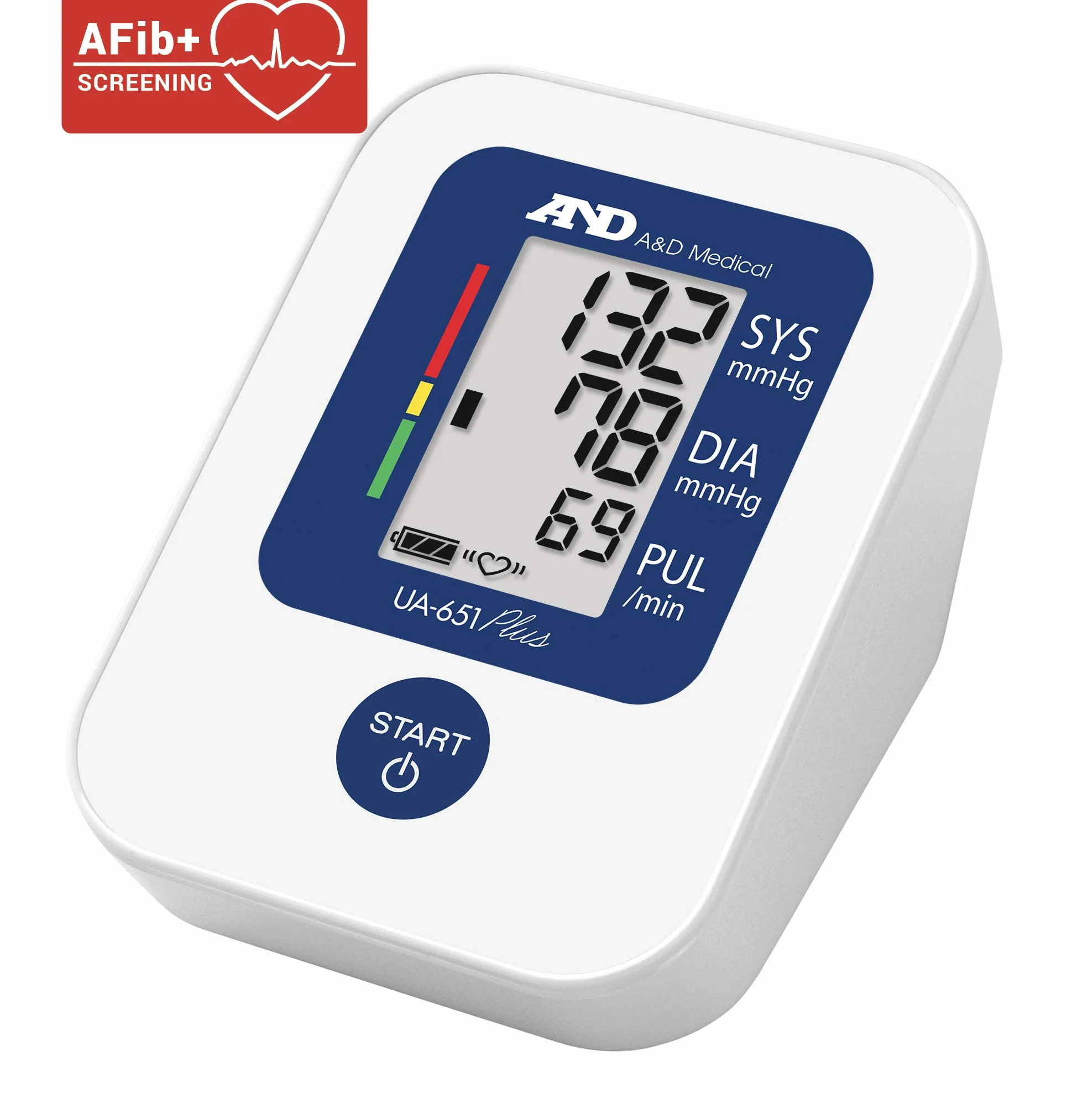 A&D Medical UA-651 Plus Sfigmomanometr z Wykrywaniem Migotania Przedsionków Biały