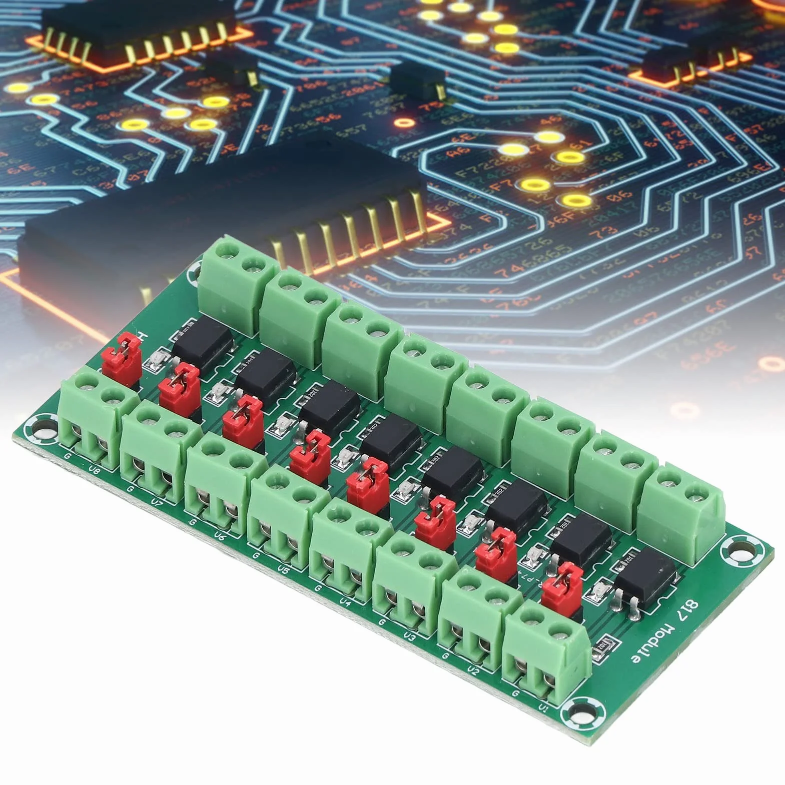 DEWIN Płyta transoptora, płyta izolacyjna transoptora, 8-kanałowy sterownik, fotoelektryczny izolowany moduł 817 3,6-30 V