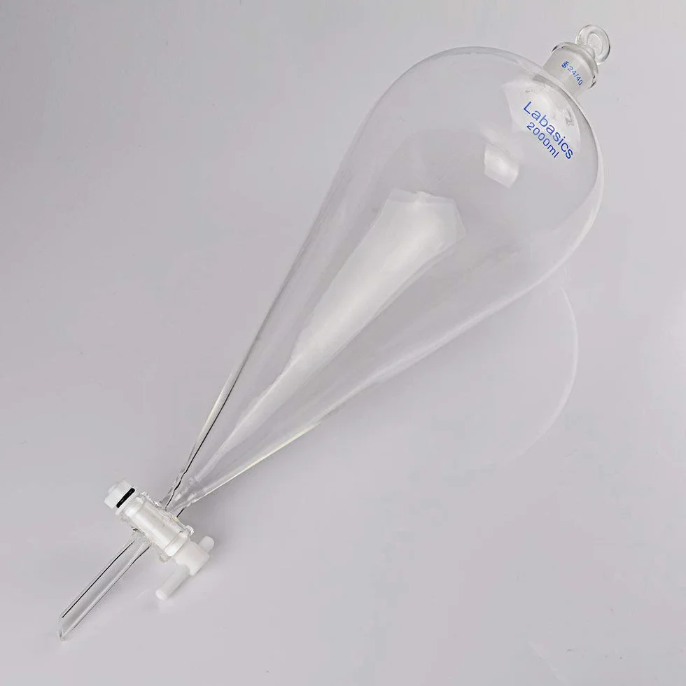Labasics stożkowy rozdzielacz szkło borokrzemowe 2000 ml z korkiem PTFE