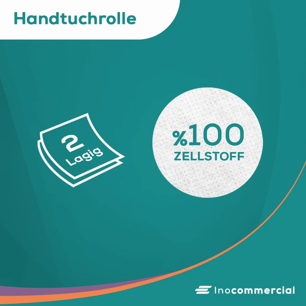 Inoverse Rolki Ręczników Papierowych 2-Warstwowe 6 Rolek 360 Arkuszy 23x18 cm Białe
