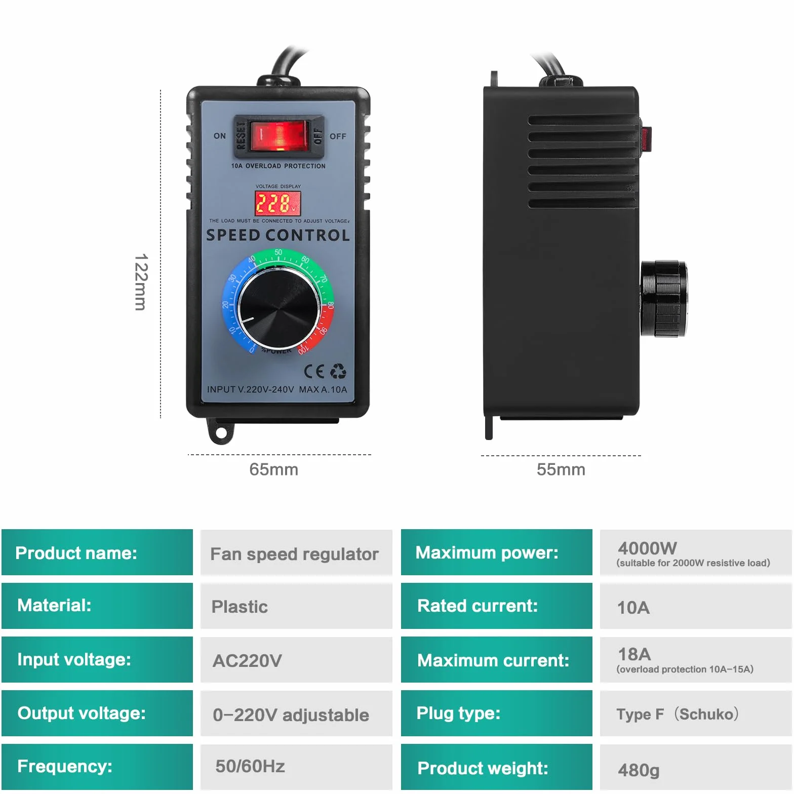 regulator prędkości silnik 220v regulator napięcia zastosowanie do szlifierek kątowych/dmuchawy/wiertarek ręcznych/pił tarczowych regulator napięcia AC 220v moc szczytowa 4000w.
