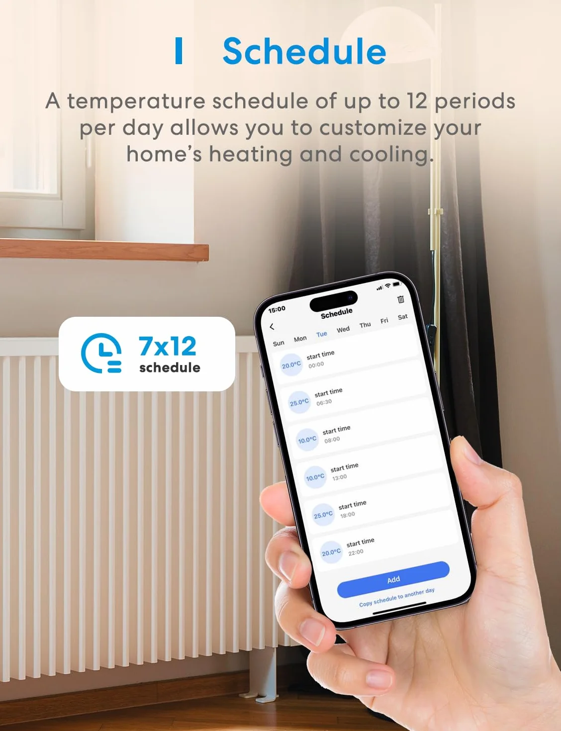 Meross Regulator temperatury, inteligentny termostat, gniazdko elektryczne do HomeKit Digital Wi-Fi, WiFi, termostat ogrzewania z czujnikiem do ogrzewania i chłodzenia 16 A, 2,4 GHz