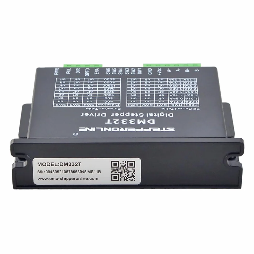 STEPPERONLINE Cyfrowy sterownik silnika krokowego 1,0-3,2 A 10-30 VDC 1/64 mikrostopniowe rozdzielczości dla silnika krokowego Nema 17, 23