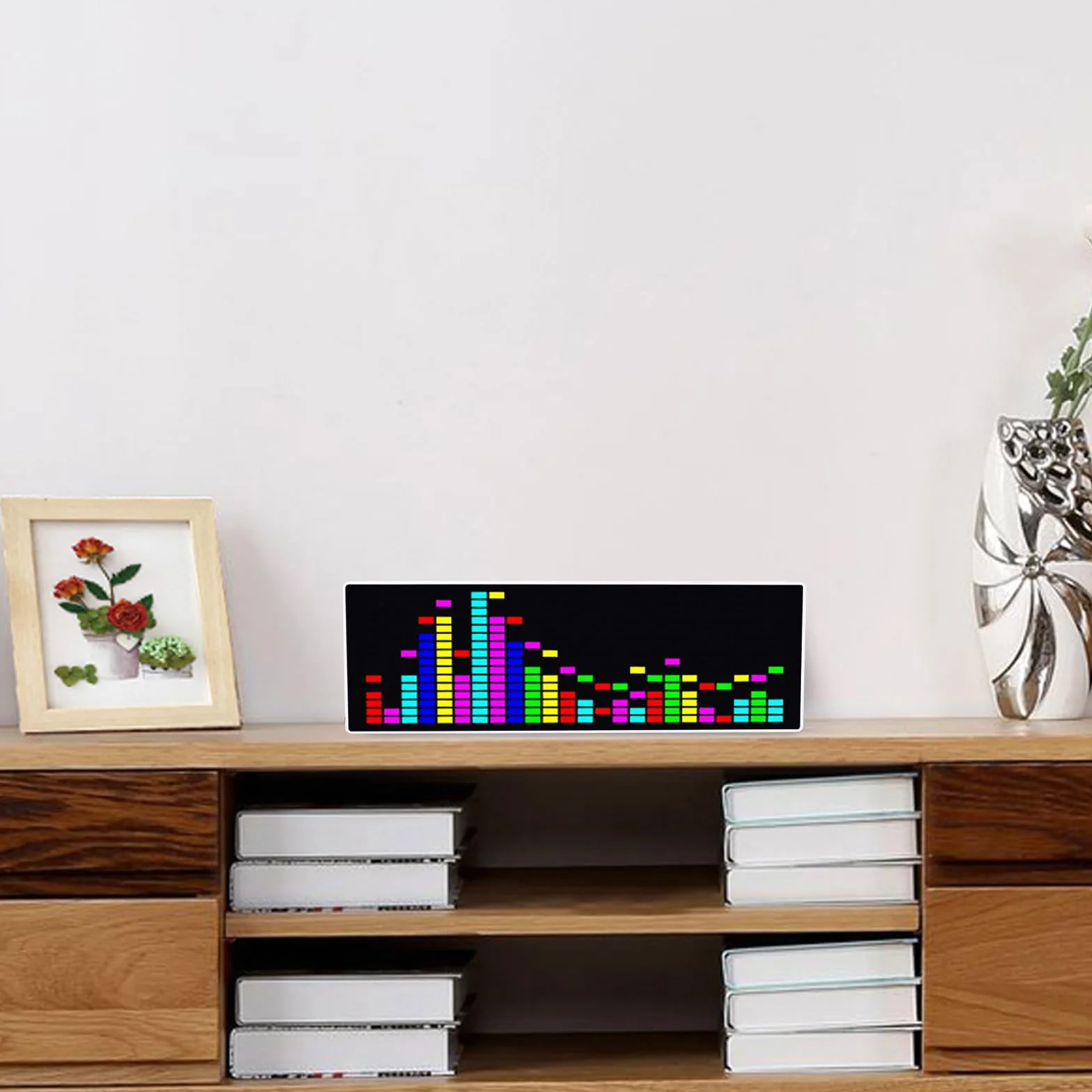 Wyświetlacz Widma Muzycznego, Analizator Muzyki LED, Analizator Widma Audio, Rhythm Light Level Sensor Clock Wyświetlacz, 12 Dynamicznych i 7 Efektów Kolorowych
