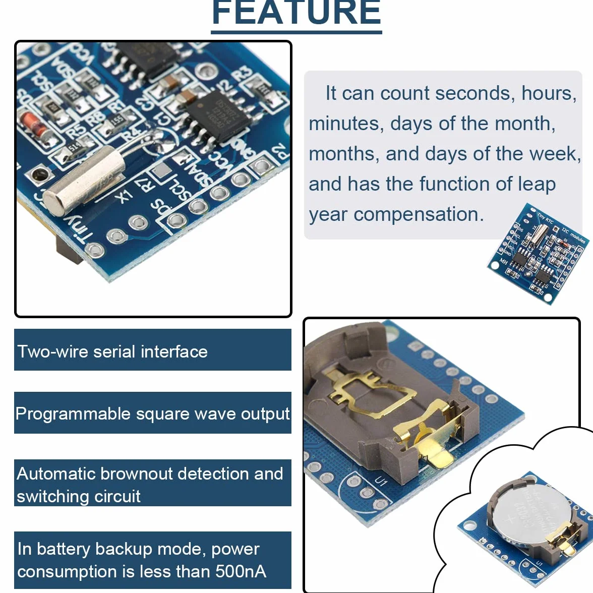 5 szt. mały moduł zegara RTC I2C w czasie rzeczywistym AT24C32 pamięć pamięci pamięci o wysokiej precyzji DS1307 moduł zegara do Arduino do AVR ARM PIC SMD, z prostym pojedynczym rzędem