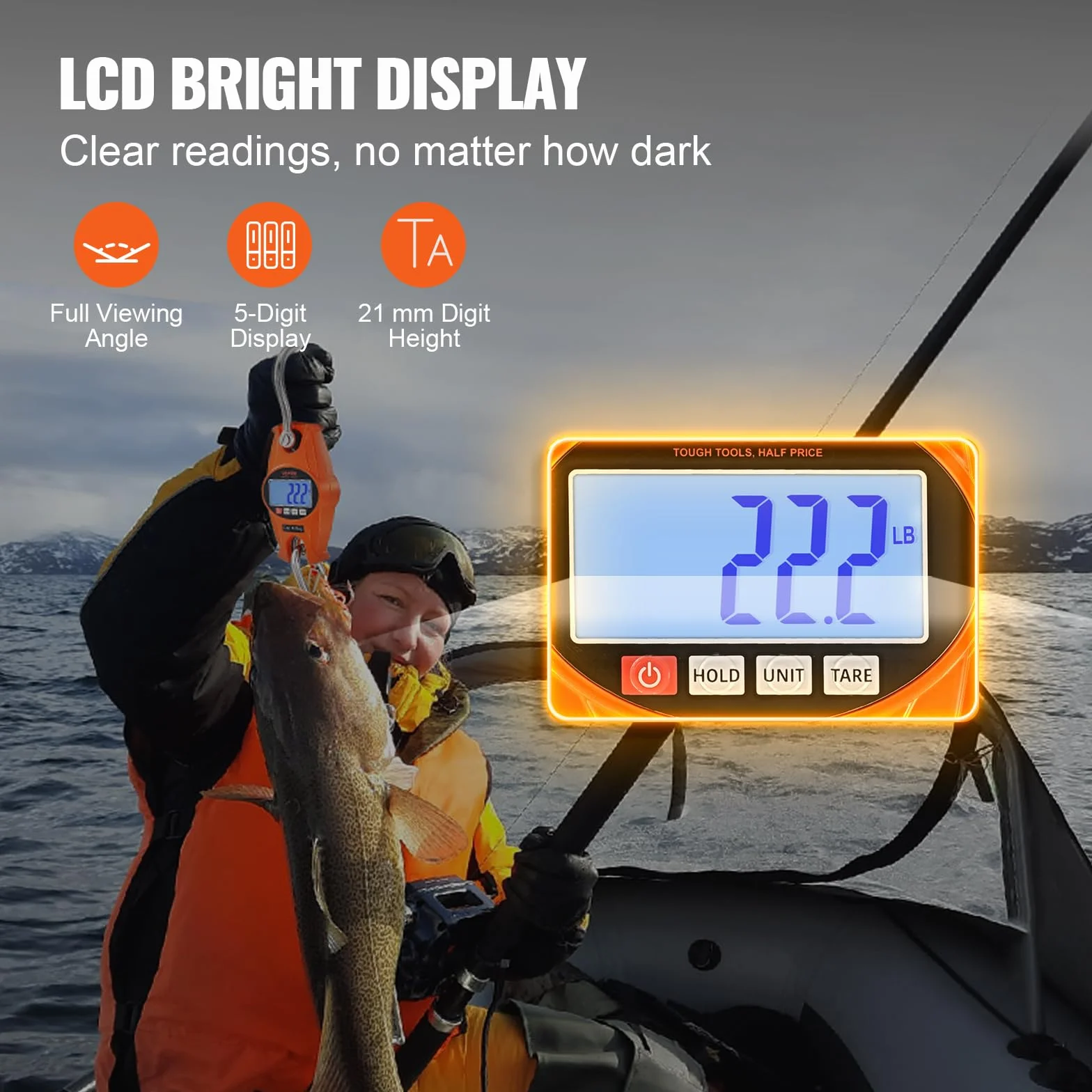 VEVOR Waga dźwigowa 0,15-300 kg cyfrowa wisząca LCD dokładność 0,05 kg