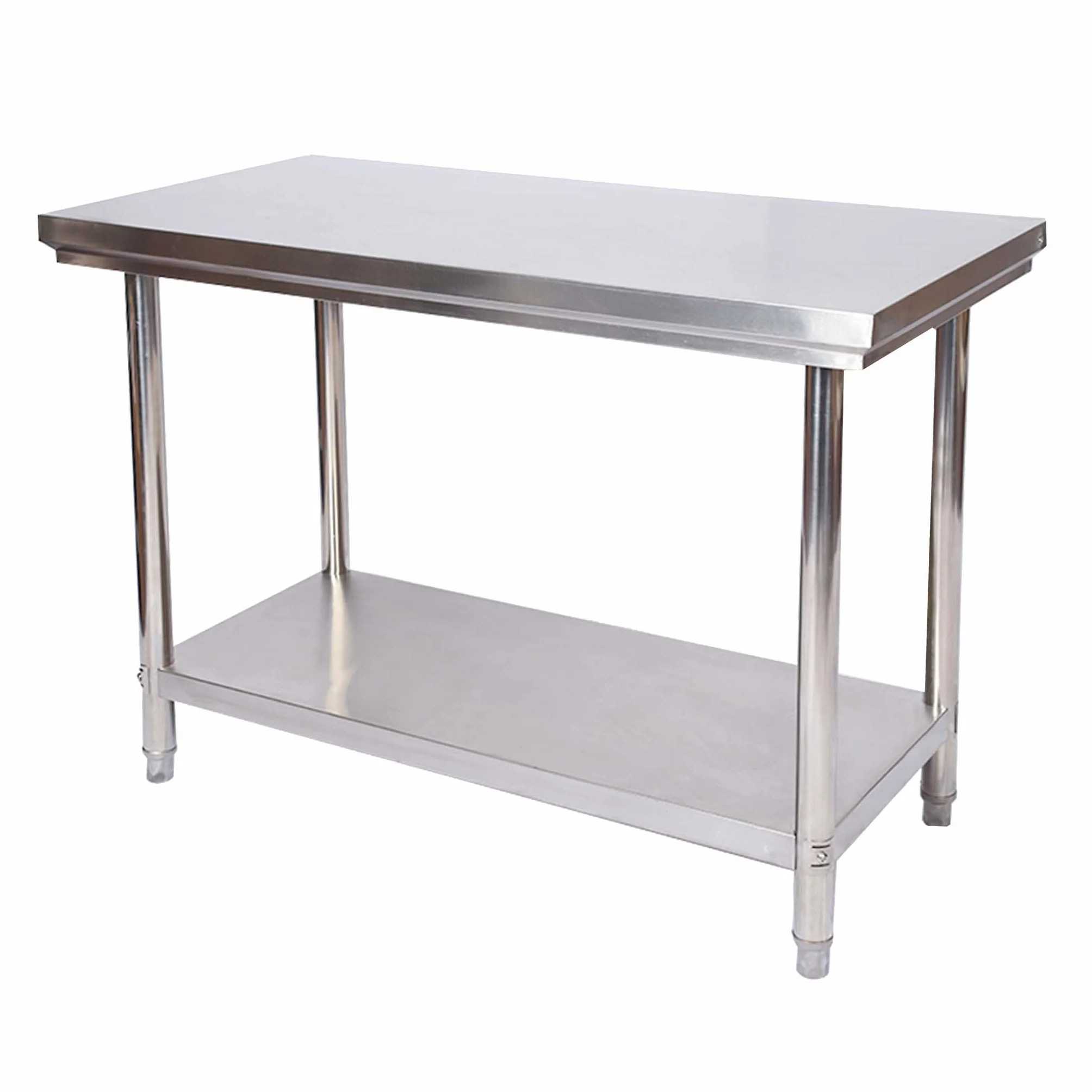 Wiltec Stół gastronomiczny ze stali nierdzewnej z blatem o wymiarach 100 x 60 cm i półką pod blatem, meble do pracy z żywnością