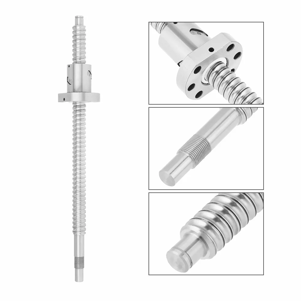 Kugelumlaufspindel, SFU1605 300mm Gewindespindel Kein Stick Slip Effekt Wenige Erwärmung Reduzierte Antriebsleistung Gesamtlänge 300mm Schraubendurchmesser 16mm