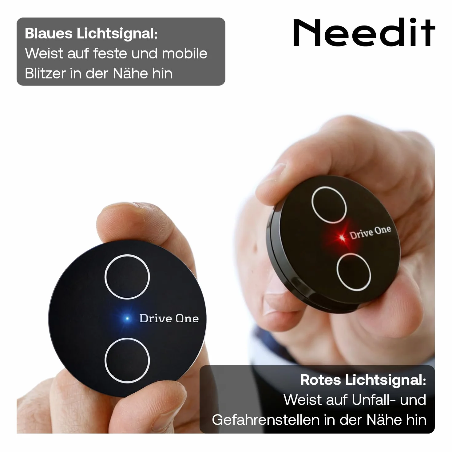 Needit Czujnik Radarowy Drive One 2 Ostrzegam przed Fotoradarami Zagrożeniami Drogowymi Wyświetlacz LED Automatycznie Aktywny