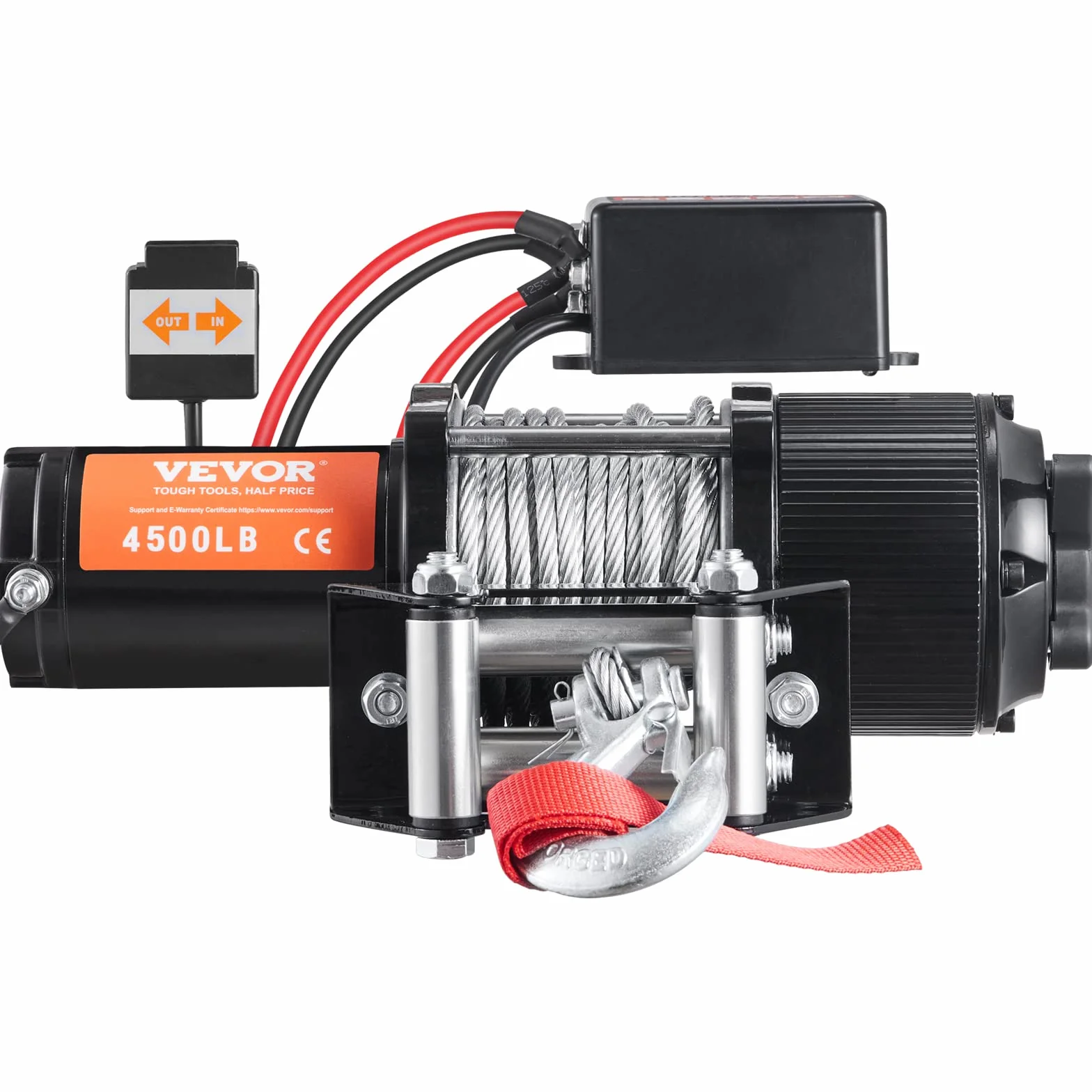 VEVOR Wciągarka elektryczna 12V 4500lb 2041kg IP55 Wodoodporna bezprzewodowy pilot