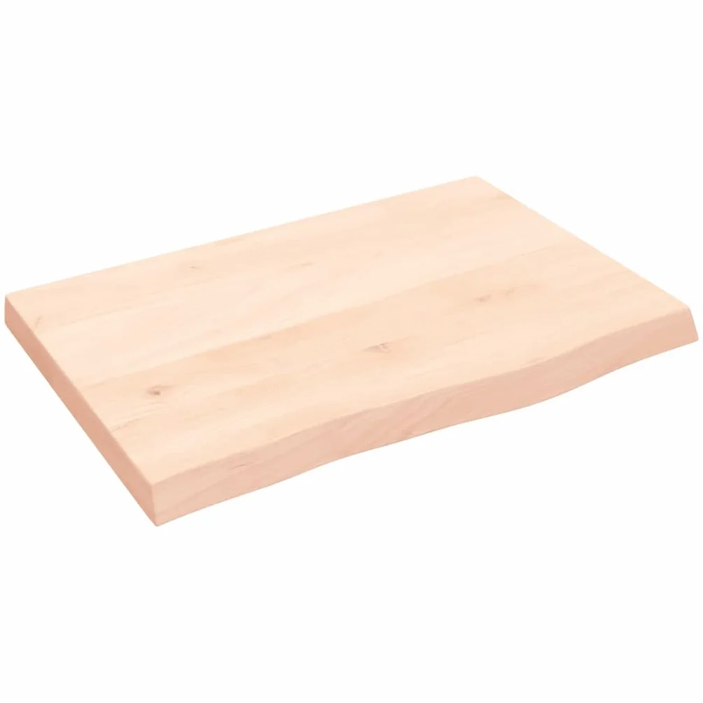vidaXL Blat stołu, 60x40x(2-4) cm, surowe lite drewno dębowe