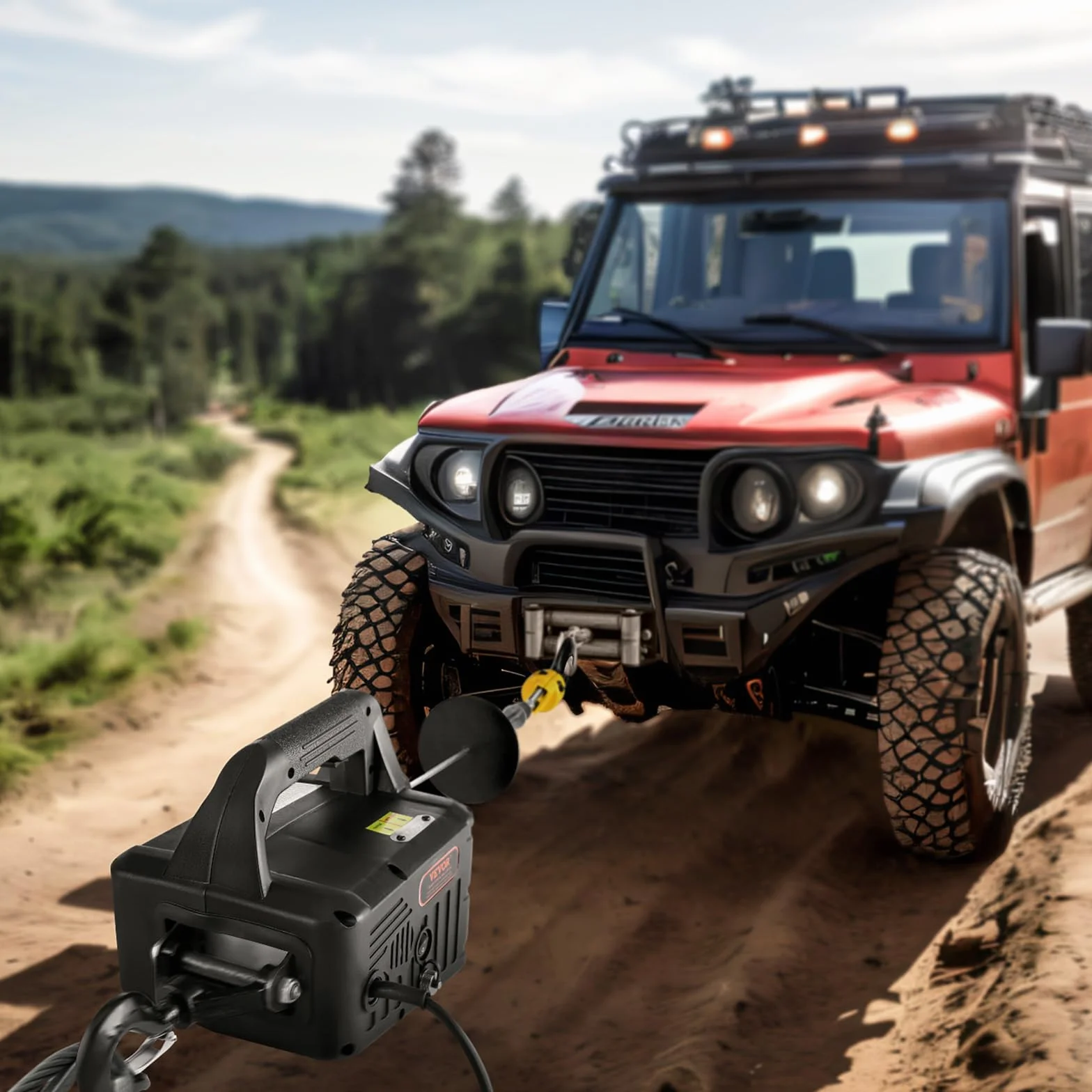 VEVOR Elektryczna wciągarka linowa 2 w 1, 498,95 kg, 1500 W, 7 m, prędkość podnoszenia 4 m/min, sterowanie ręczne/bezprzewodowe