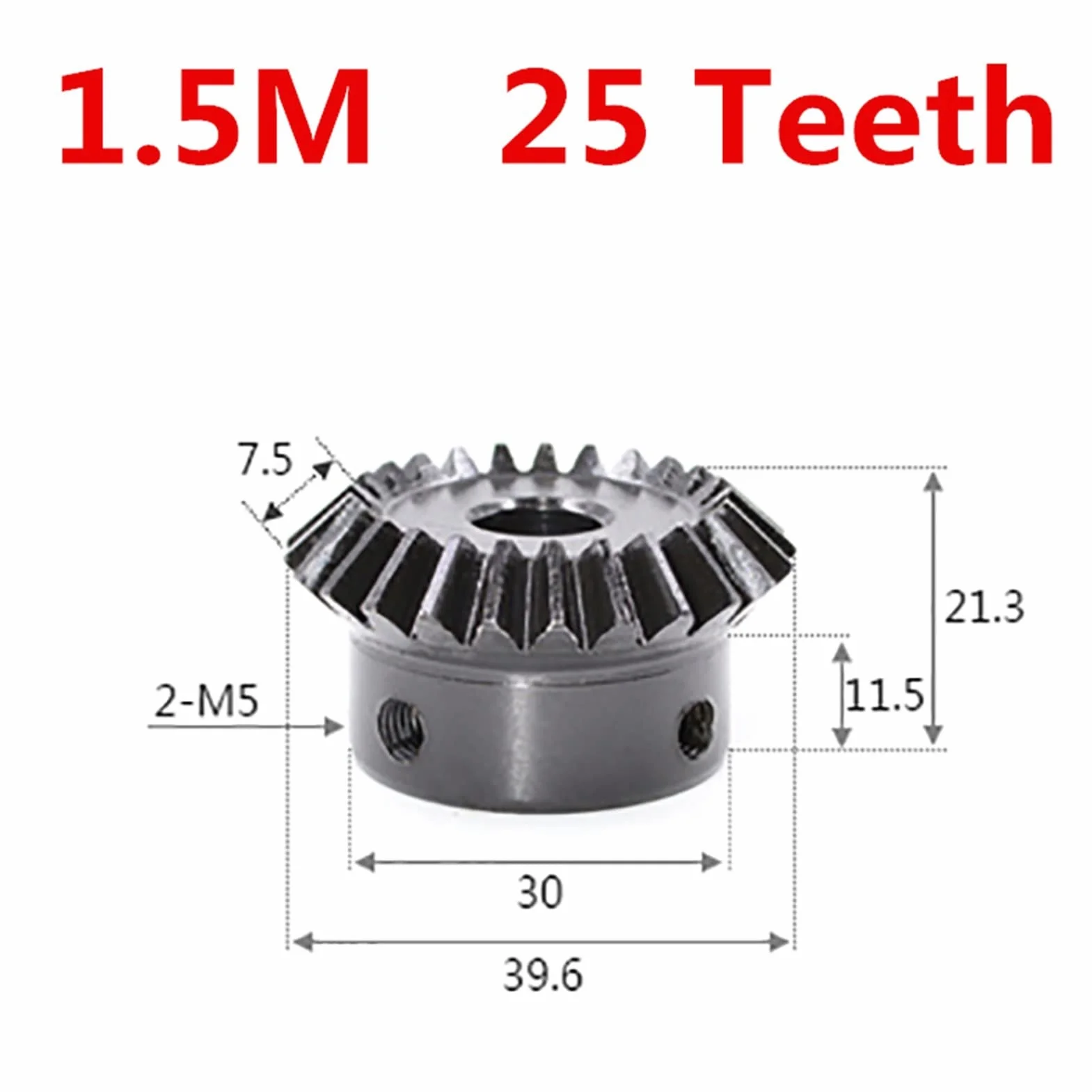 2 szt. 1:1 1.5M 16T/20T/25T/30T spiralna przekładnia stożkowa-6-16mm otwór wewnętrzny M5 śruba stalowa przekładnia otwór ślimak ukośny(25 Teeth 10mm Hole)