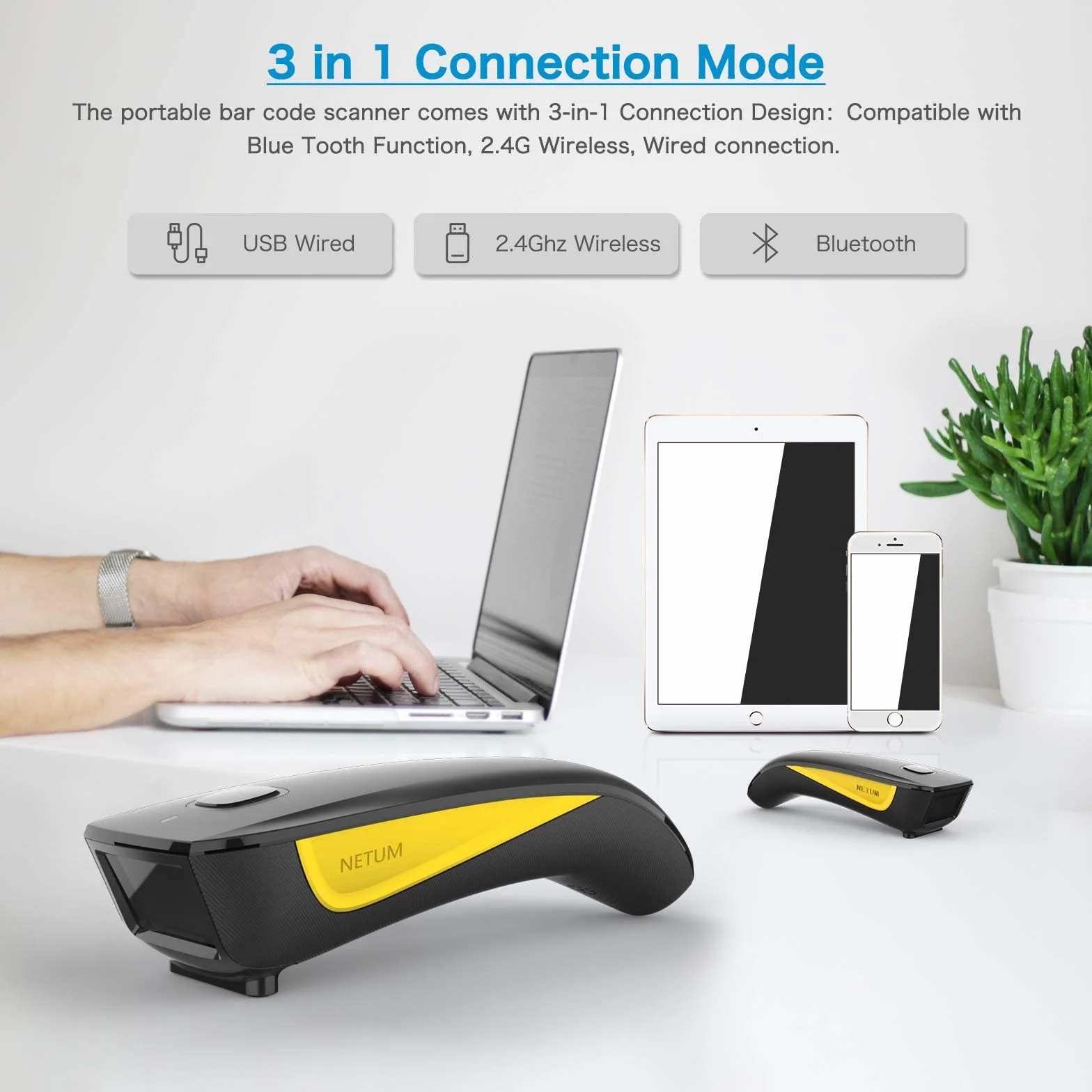 NETUM C750 Bezprzewodowy Skaner Kodów Kreskowych 1D 2D QR Bluetooth USB