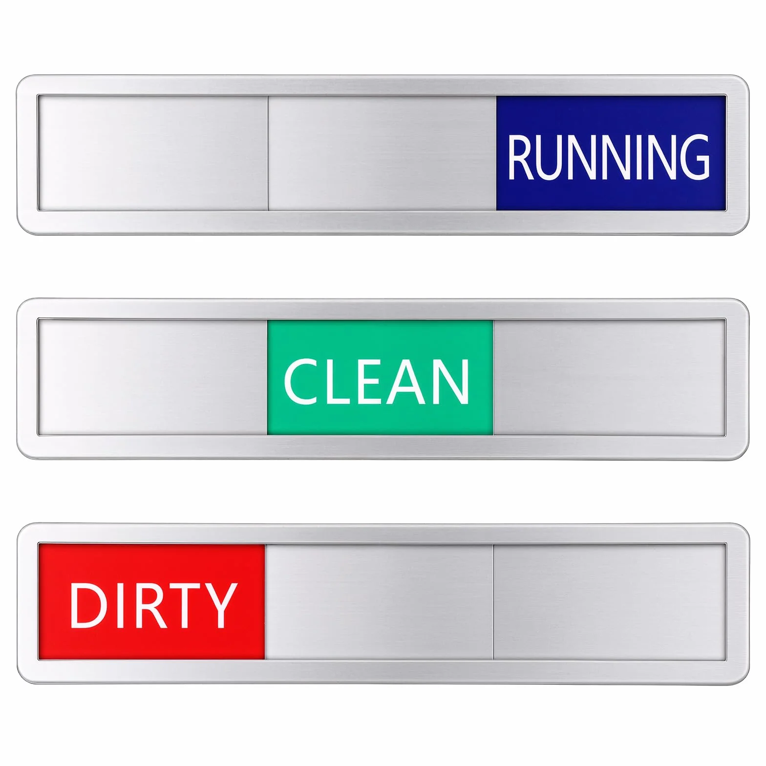 Czysty / brudny szyld przesuwny, do zmywarki do naczyń, znak Clean Dirty Runing, akcesoria kuchenne z dwustronnym klejem