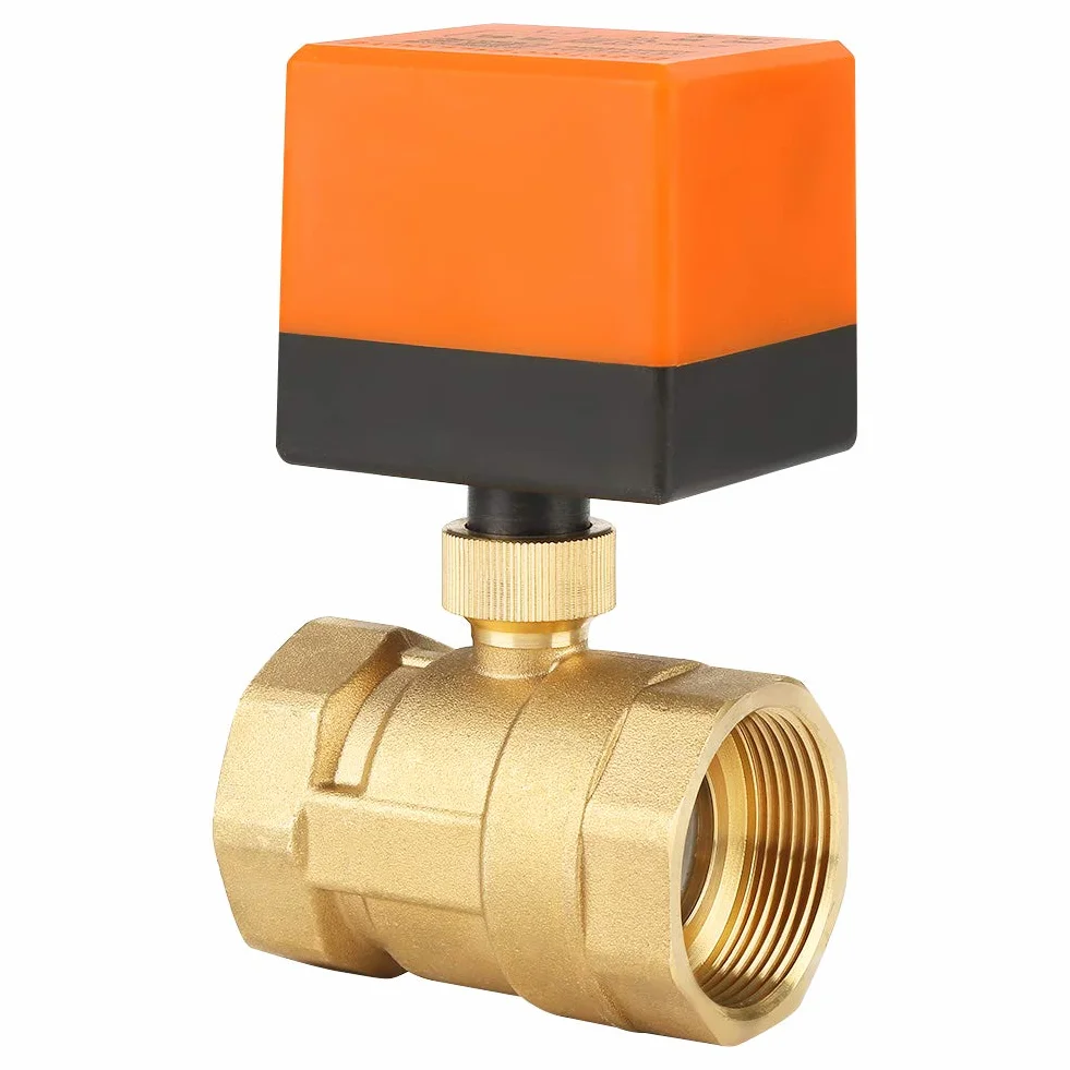 G1-1/2"DN40 AC 220V 6W 2-drożny 3-przewodowy mosiężny zawór kulowy z siłownikiem Zawór elektryczny do klimakonwektora i układu sterowania wodą układu klimatyzacji