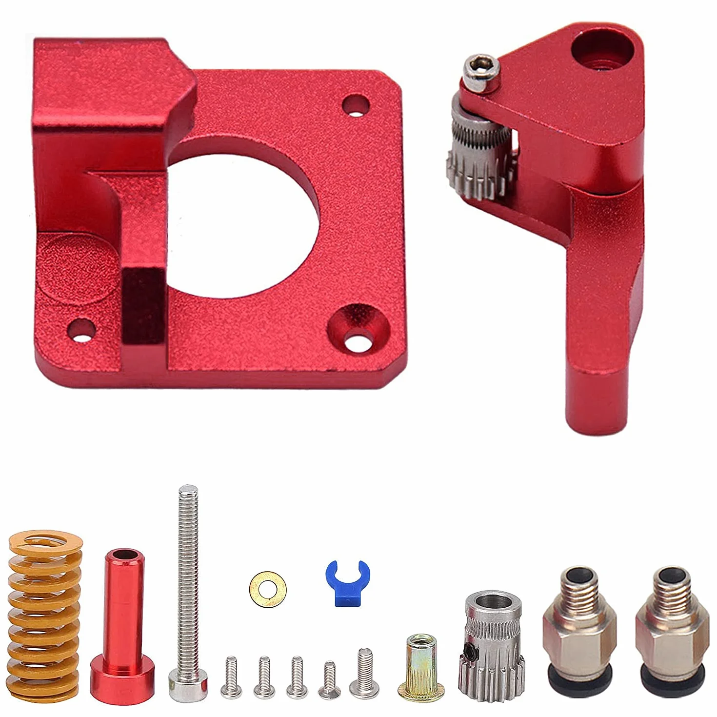 Dual Gear Wytłaczarka do Drukarki 3d Ender 3, Zestaw Dysk Podajnik upgrade, dla Filament 1.75 mm, Kompatybilny z 3d printer CR-10 CR-10S, Ender-3, Ender-3PRO, itp (Czerwony)