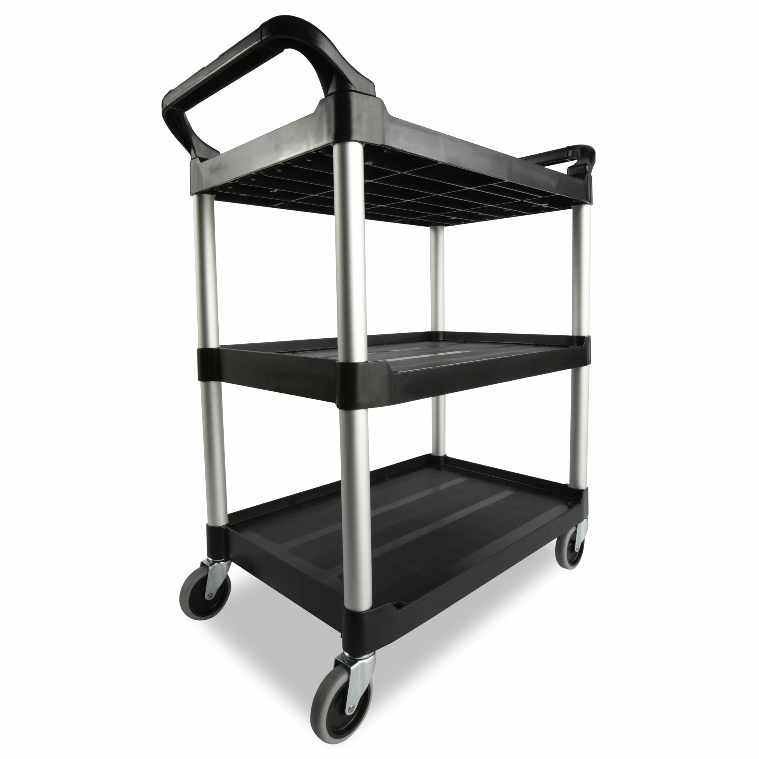 Rubbermaid Commercial Products, Rubbermaid Produkty Komercyjne Fg342488Bla Wózek Uzytkowy 3 Pólki Wózek Serwisowy, Czarny