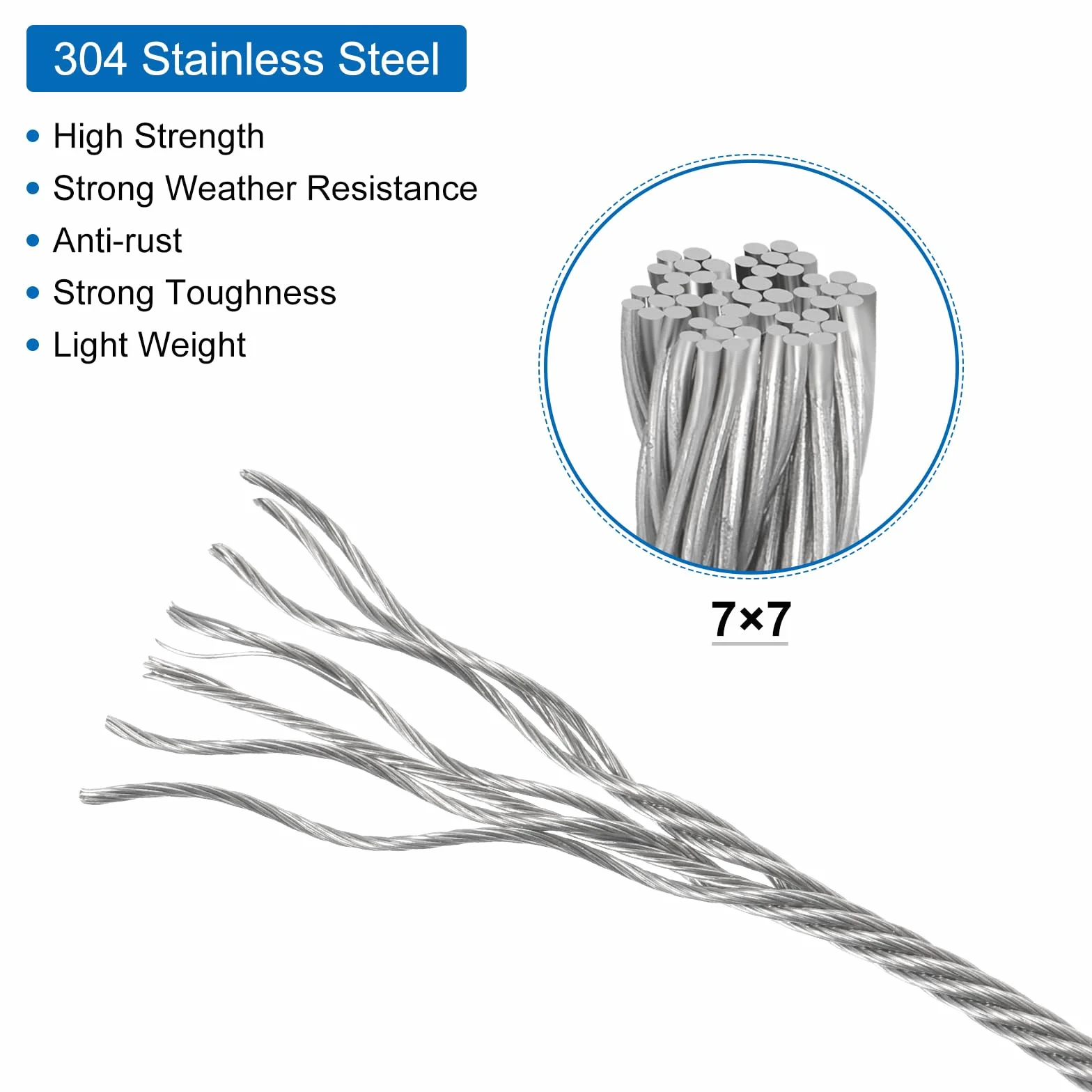 QUARKZMAN Lina stalowa 304, kabel ze stali nierdzewnej 4 mm, powlekany winylem, z 8 tulejami aluminiowymi i kauszą, do poręczy, tarasów, wiszących sznurków do prania, czarna, 20 m