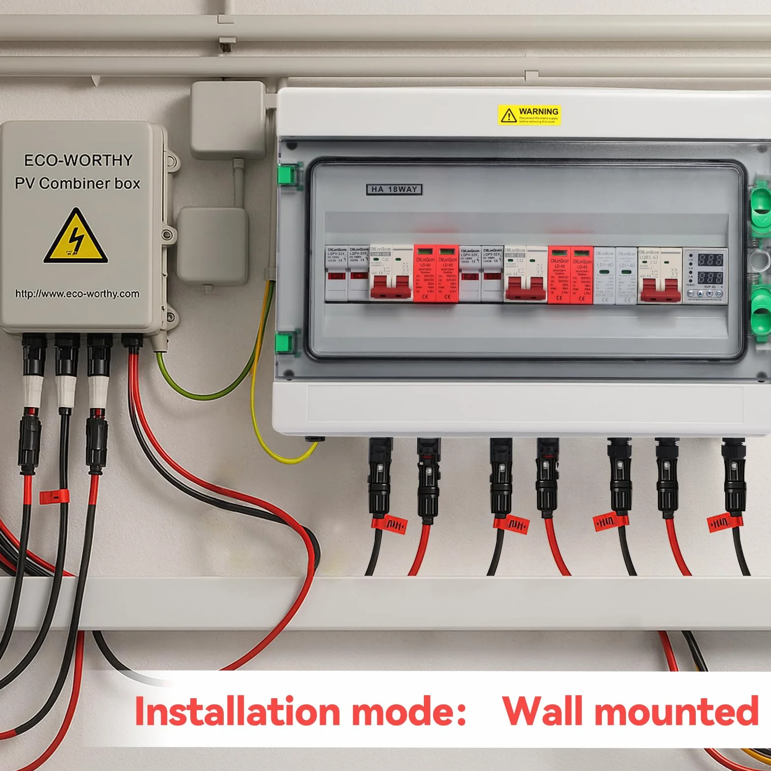 Ochrona przeciwprzepięciowa pv – DC500V2-2 + AC230V1-1 skrzynka przyłączeniowa solarna, ochrona odgromowa DC odłącznik PV, instalacja 2 struny 2 DC + 1 AC, DC Combiner Box wyłącznik nadprądowy