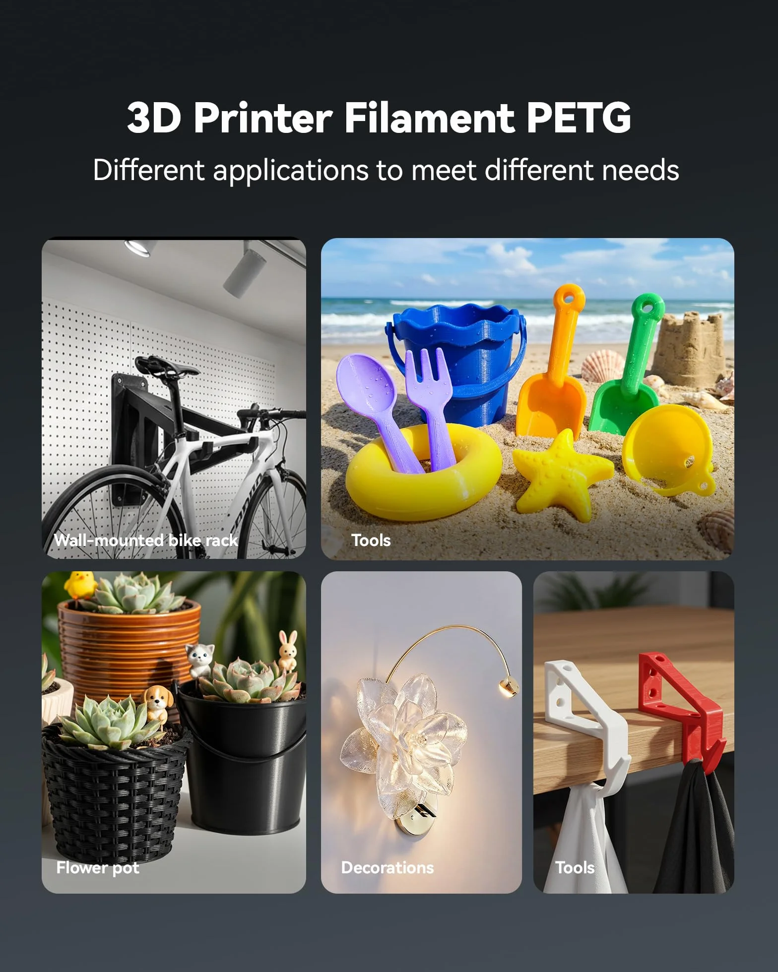 SUNLU 4 kg PETG Filament 1,75 mm, pakiet do drukarki 3D, zwiększona wytrzymałość i odporność na uderzenia, 1 kg, szpula, 4 rolki, czekolada + błękitne niebo + miętowa zieleń + róża sakura